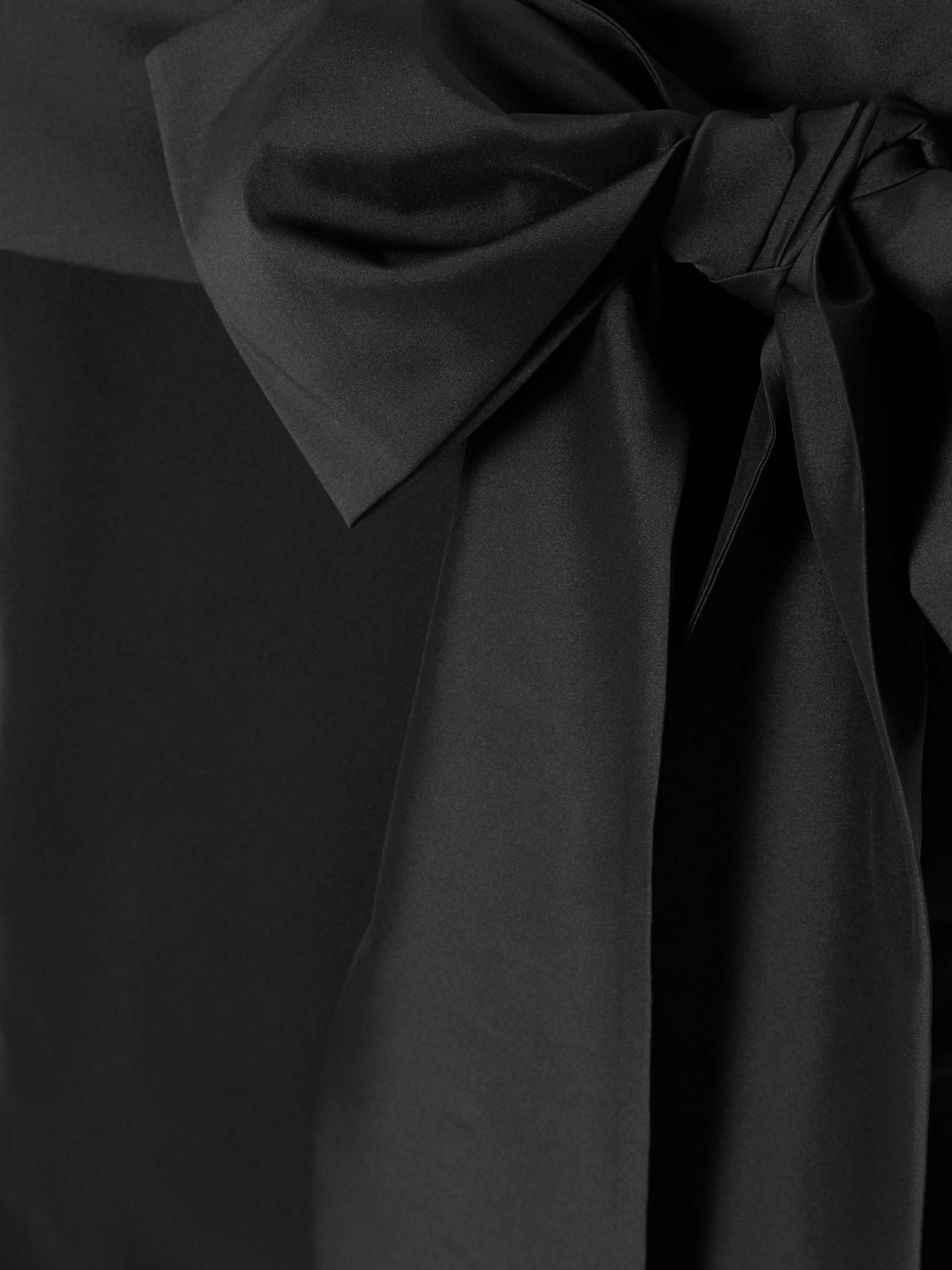 Bart bow-embellished taffeta-trimmed crepe de chine gown view