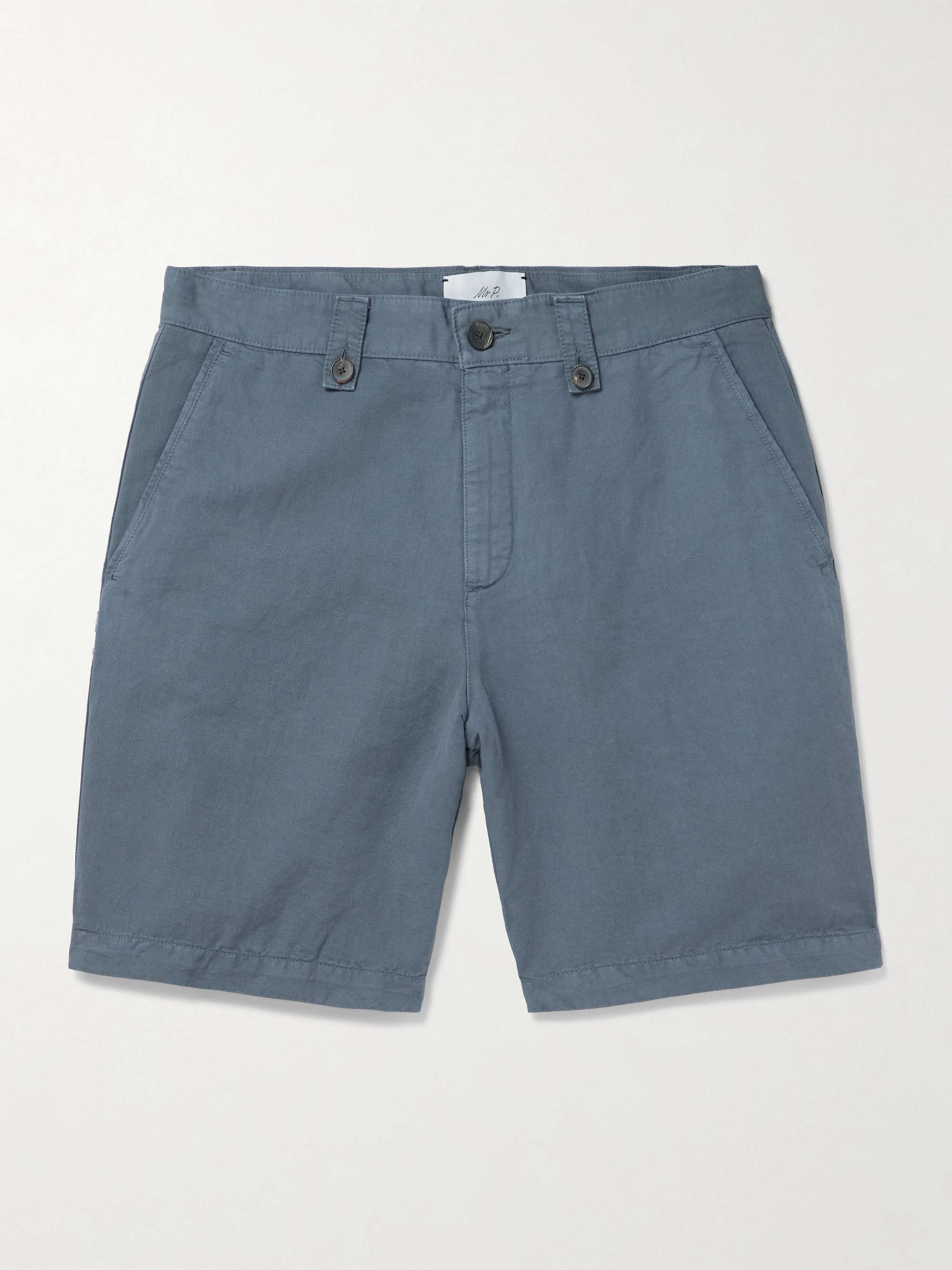 Wide-Leg Organic Cotton and Linen-Blend Bermuda Shorts hero visual