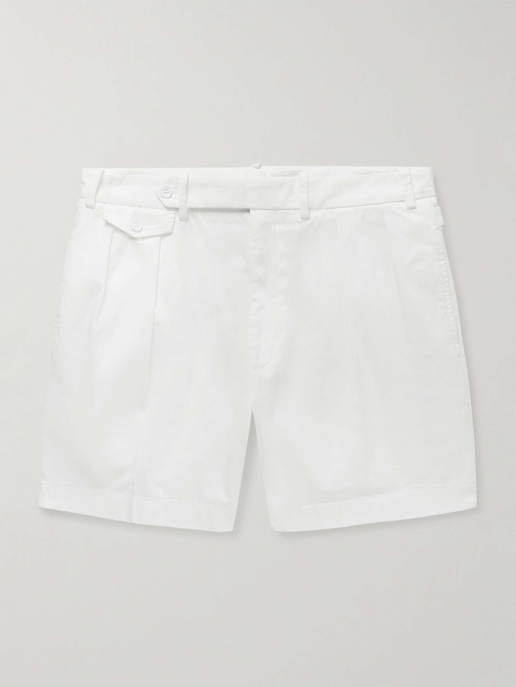 Slim-Fit Straight-Leg Garment-Dyed Stretch-Cotton Twill Shorts hero visual