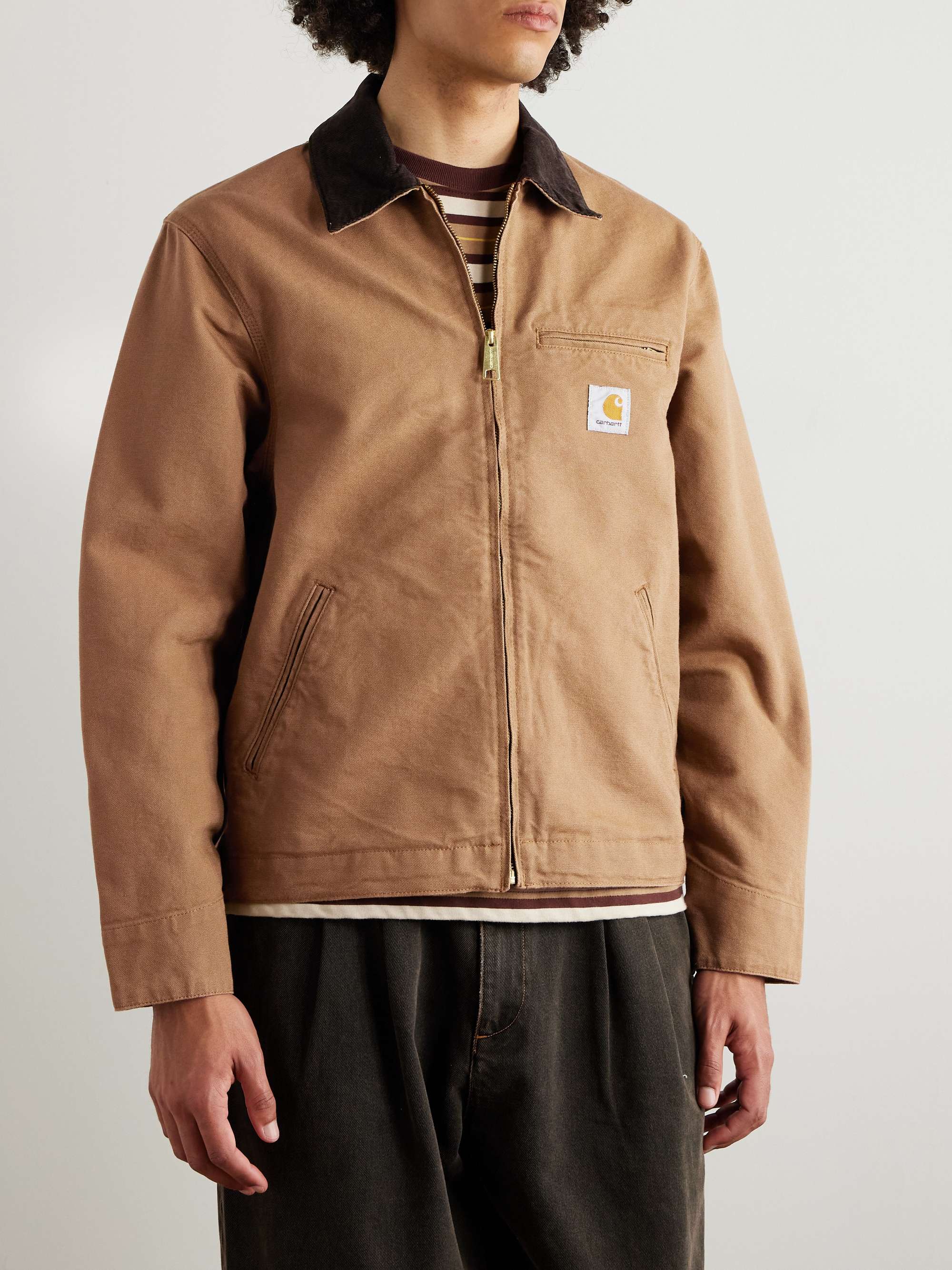 Detroit Corduroy-Trimmed Organic Cotton-Canvas Jacket view