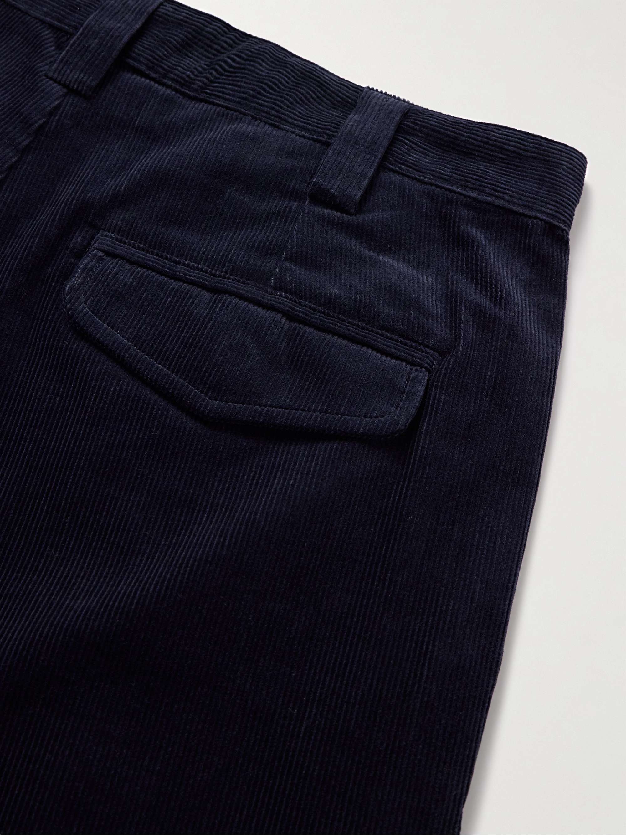 Renato Tapered Pleated Cotton-Corduroy Trousers view