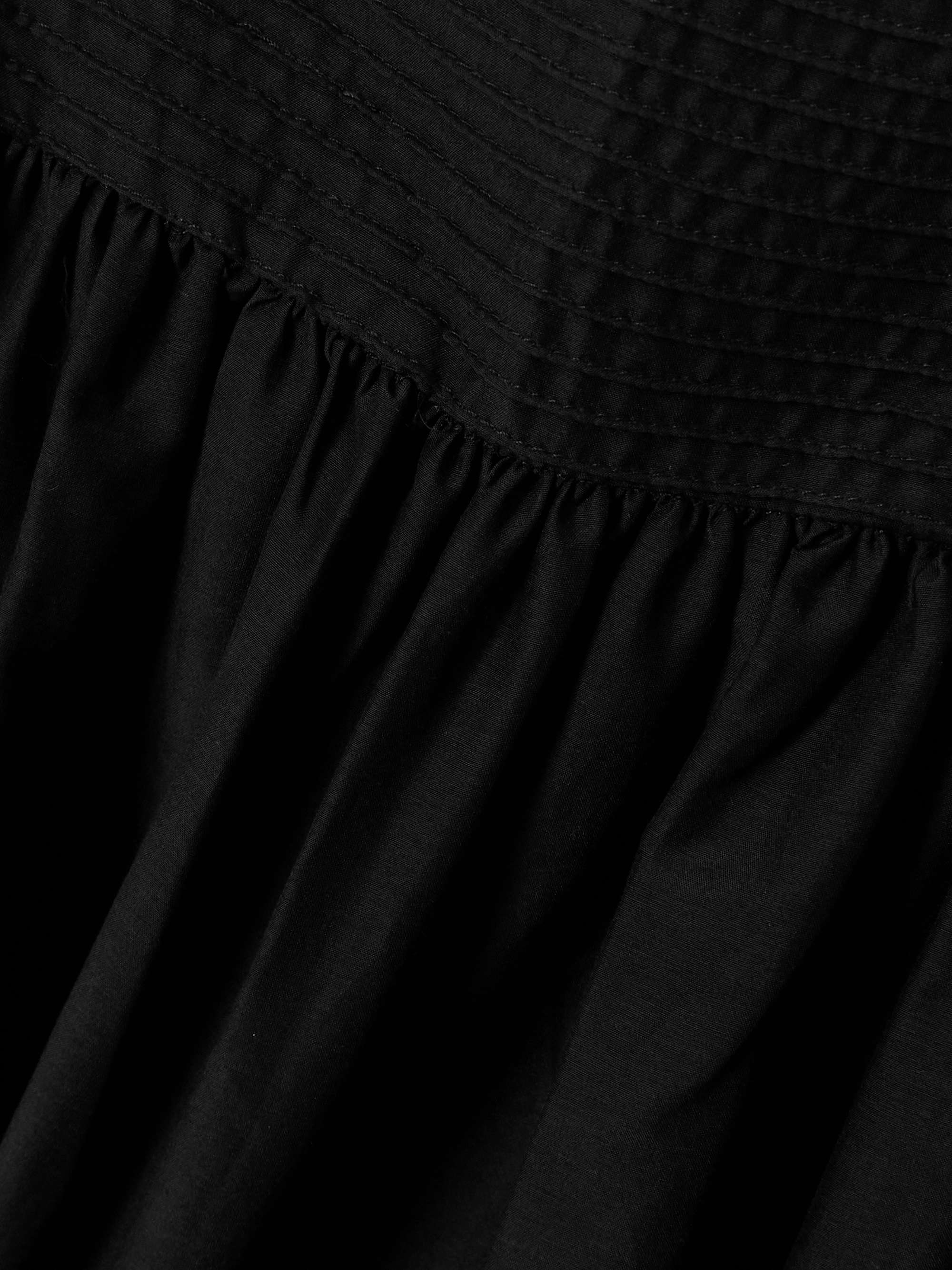 Pintucked organic cotton and silk-blend maxi dress view