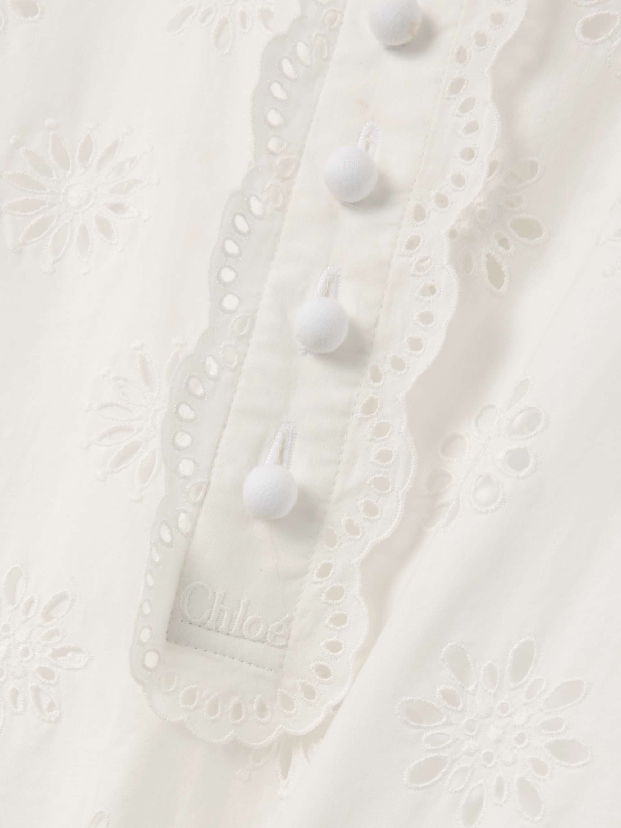 Scalloped broderie anglaise cotton-blend mini dress view
