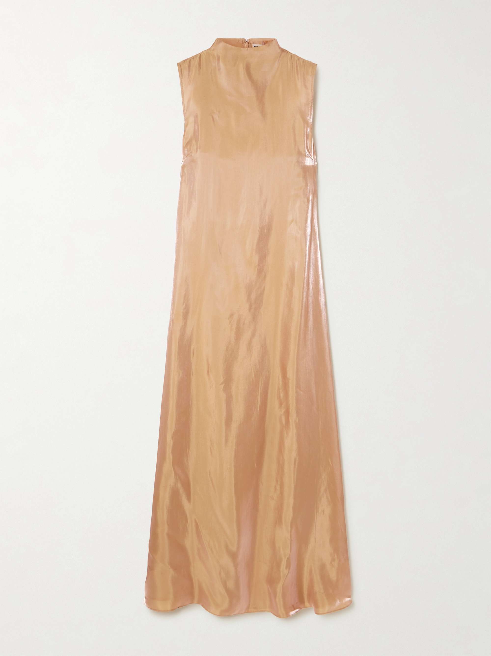 Araya metallic organza turtleneck maxi dress hero visual