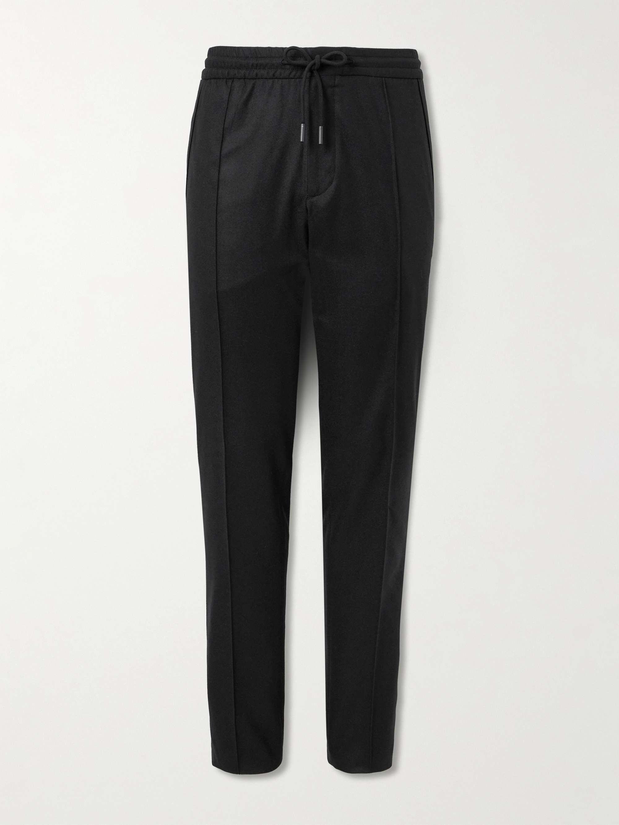 Straight-Leg Pleated Wool, Silk and Cashmere-Blend Trousers hero visual