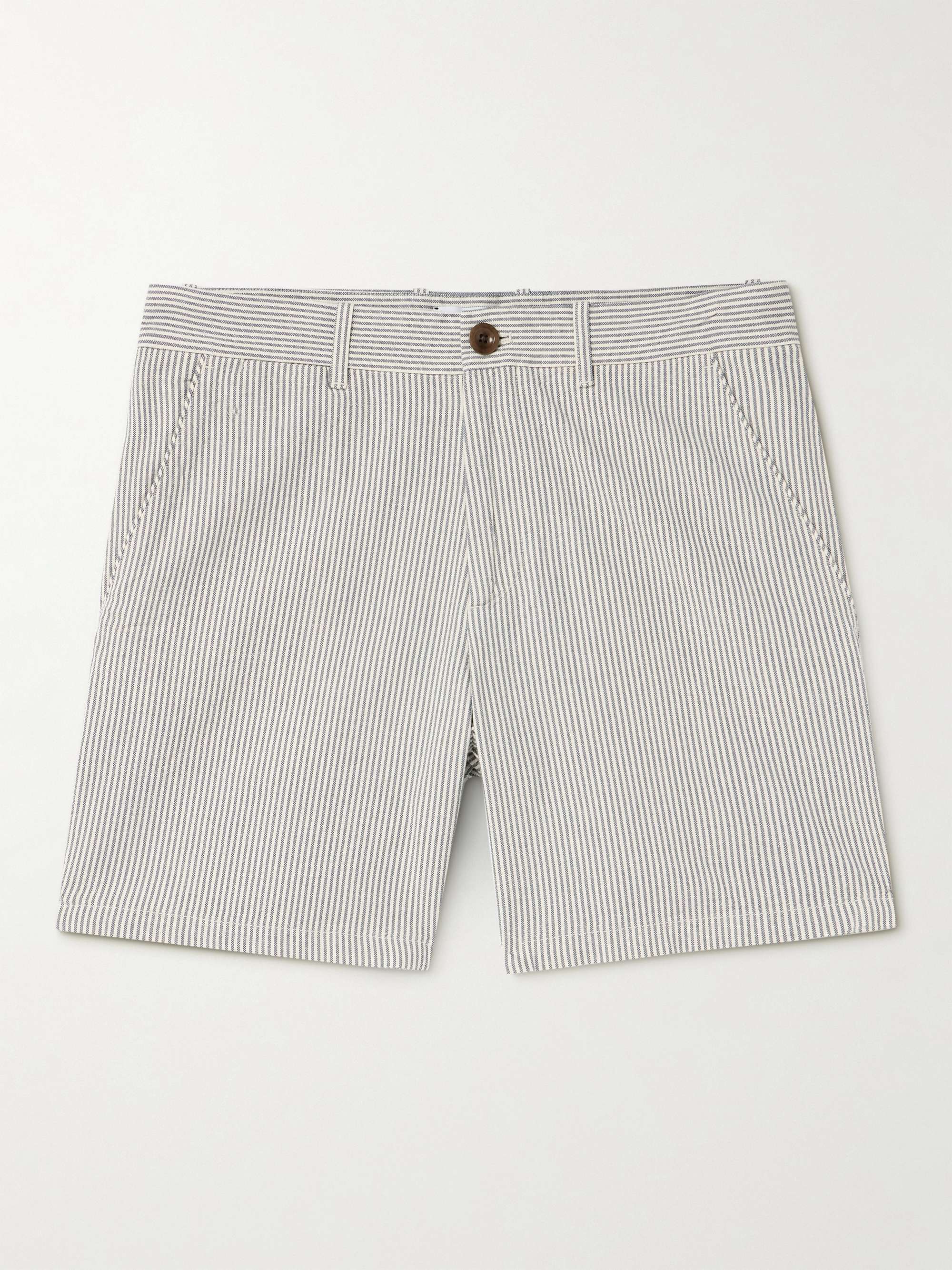 Slim-Fit Straight-Leg Striped Cotton Bermuda Shorts hero visual