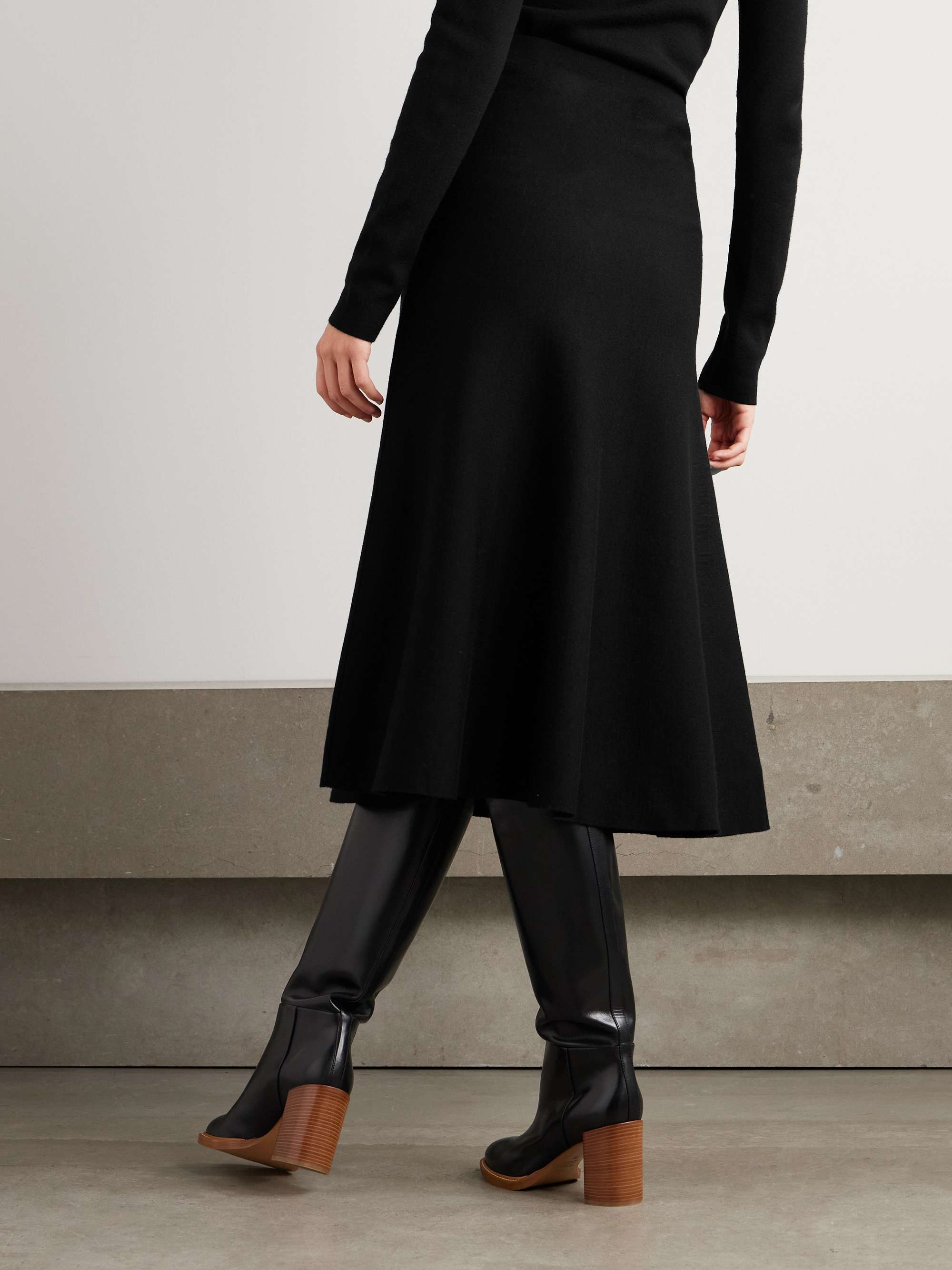 Freddie wool, cashmere and silk-blend midi skirt view