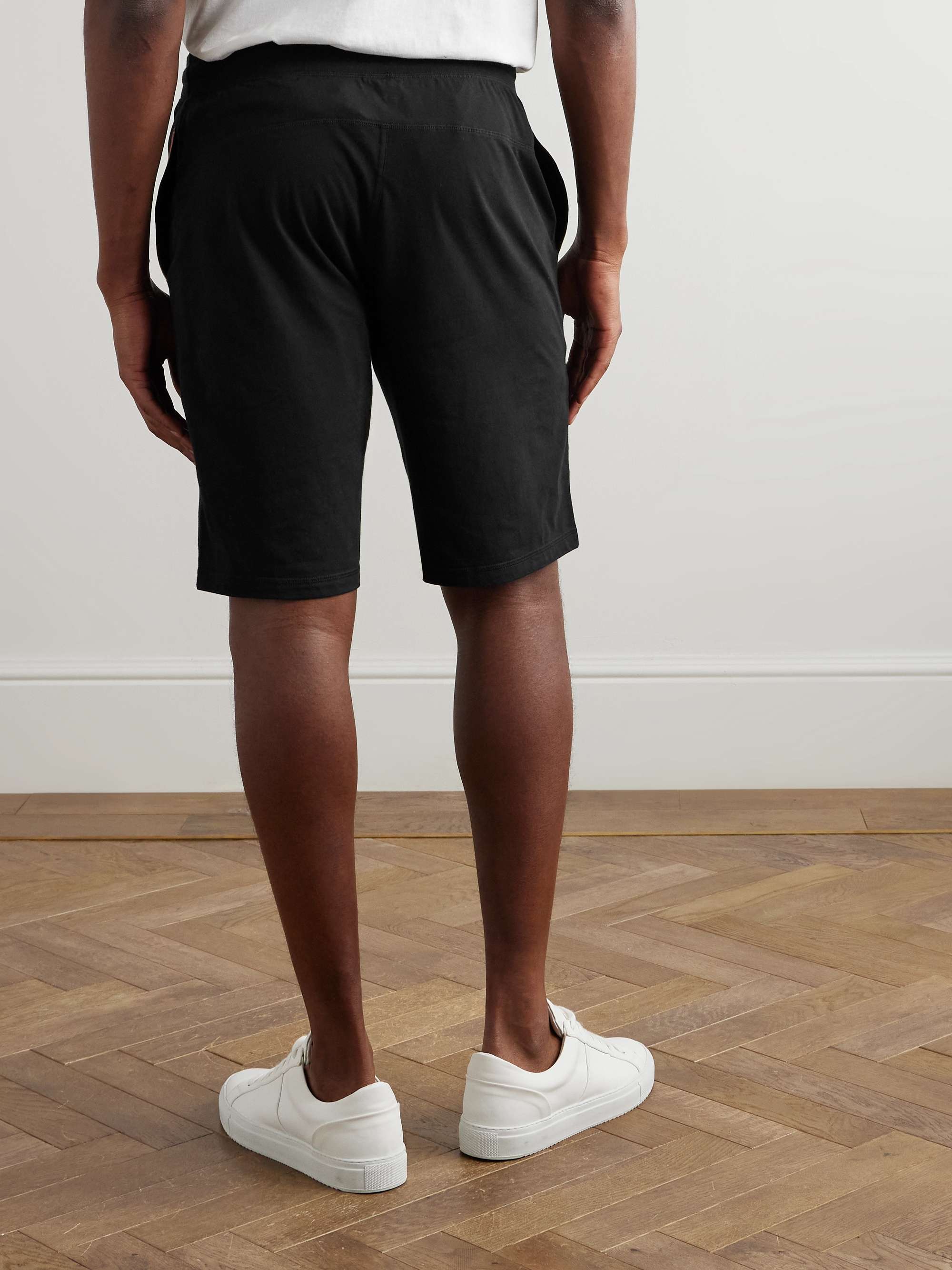 Straight-Leg Logo-Appliquéd Cotton-Jersey Shorts view