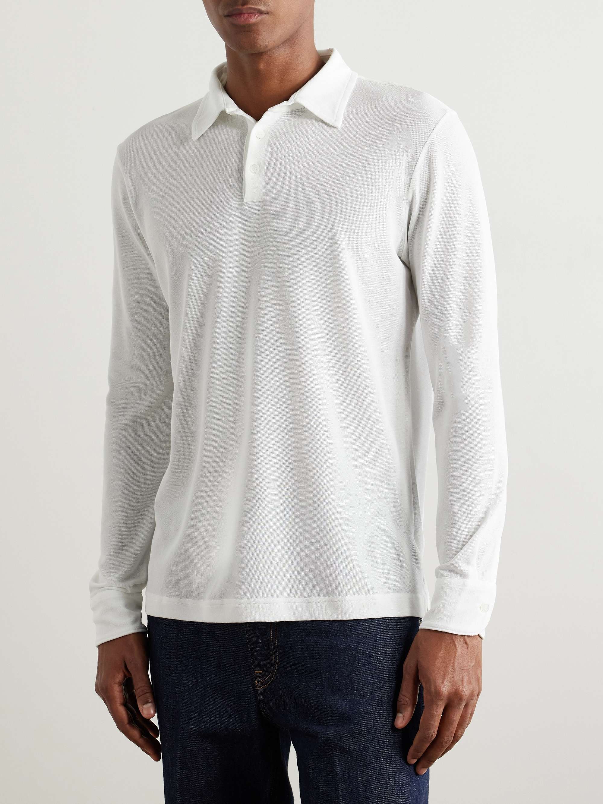 Zanone Slim-Fit Cotton-Piqué Polo Shirt view