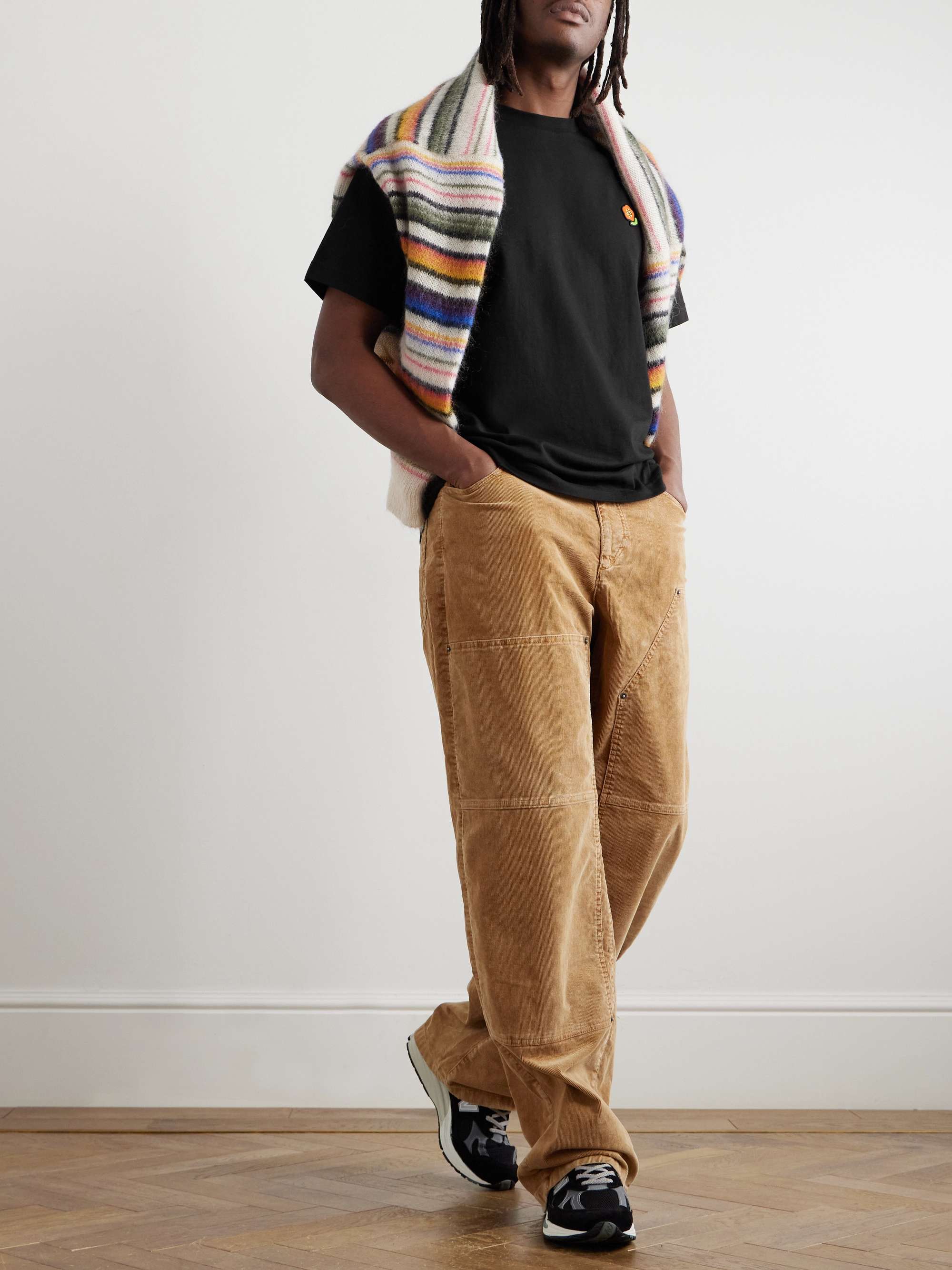 Logo-Embroidered Appliquéd Cotton-Jersey T-Shirt view
