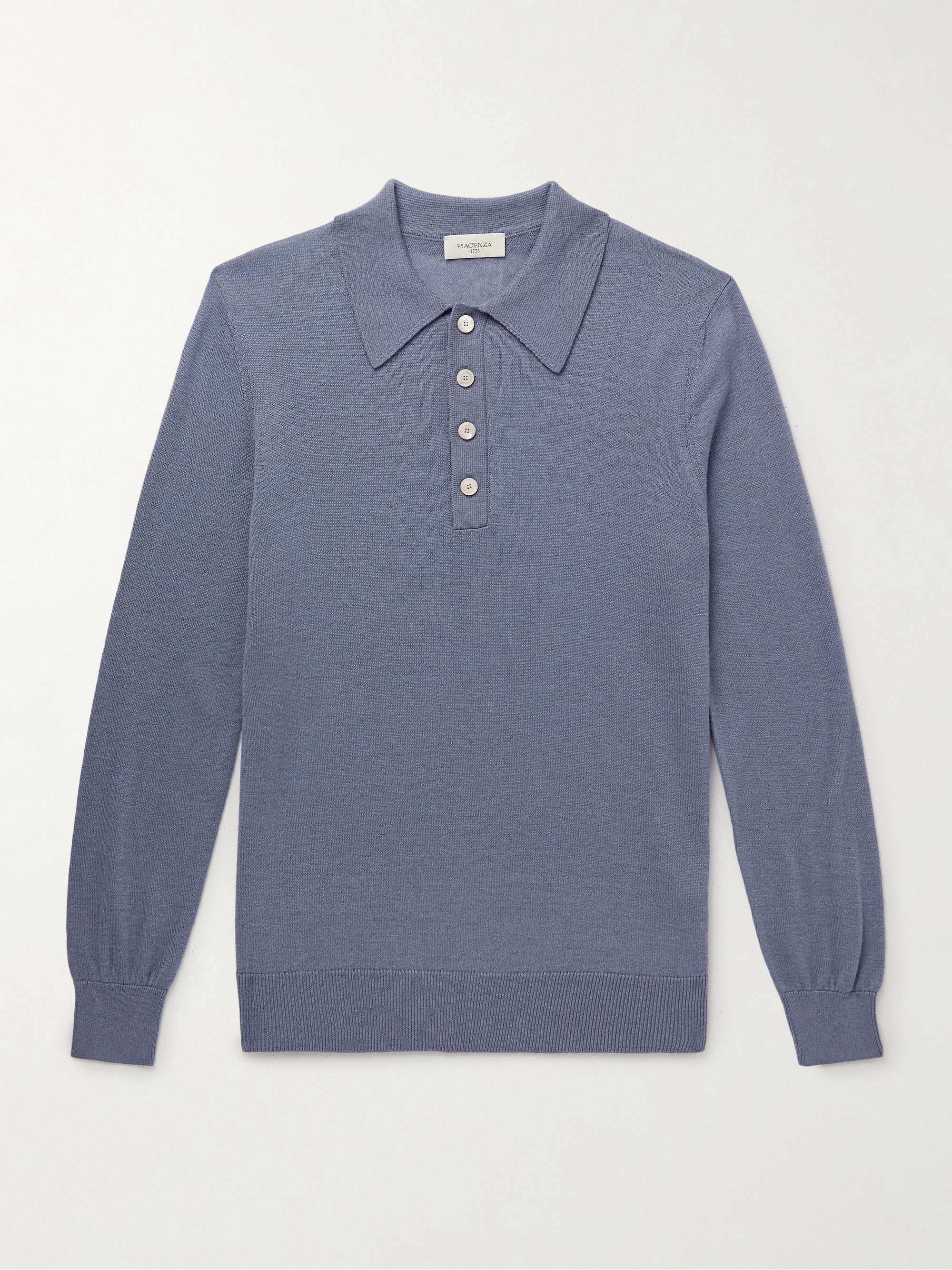 Slim-Fit Mulberry Silk and Cashmere-Blend Polo Shirt hero visual