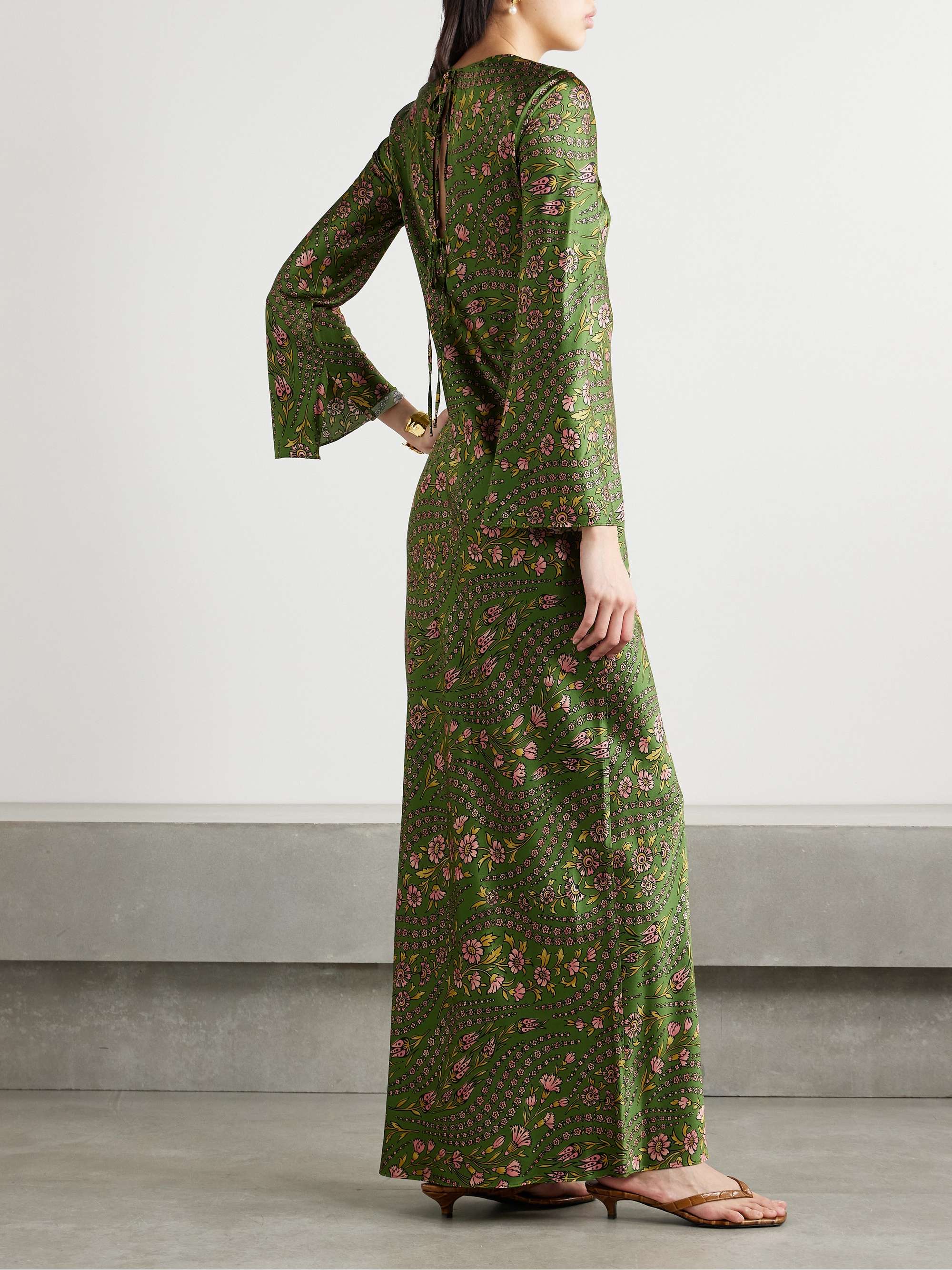 Gemma floral-print silk-blend satin maxi dress view