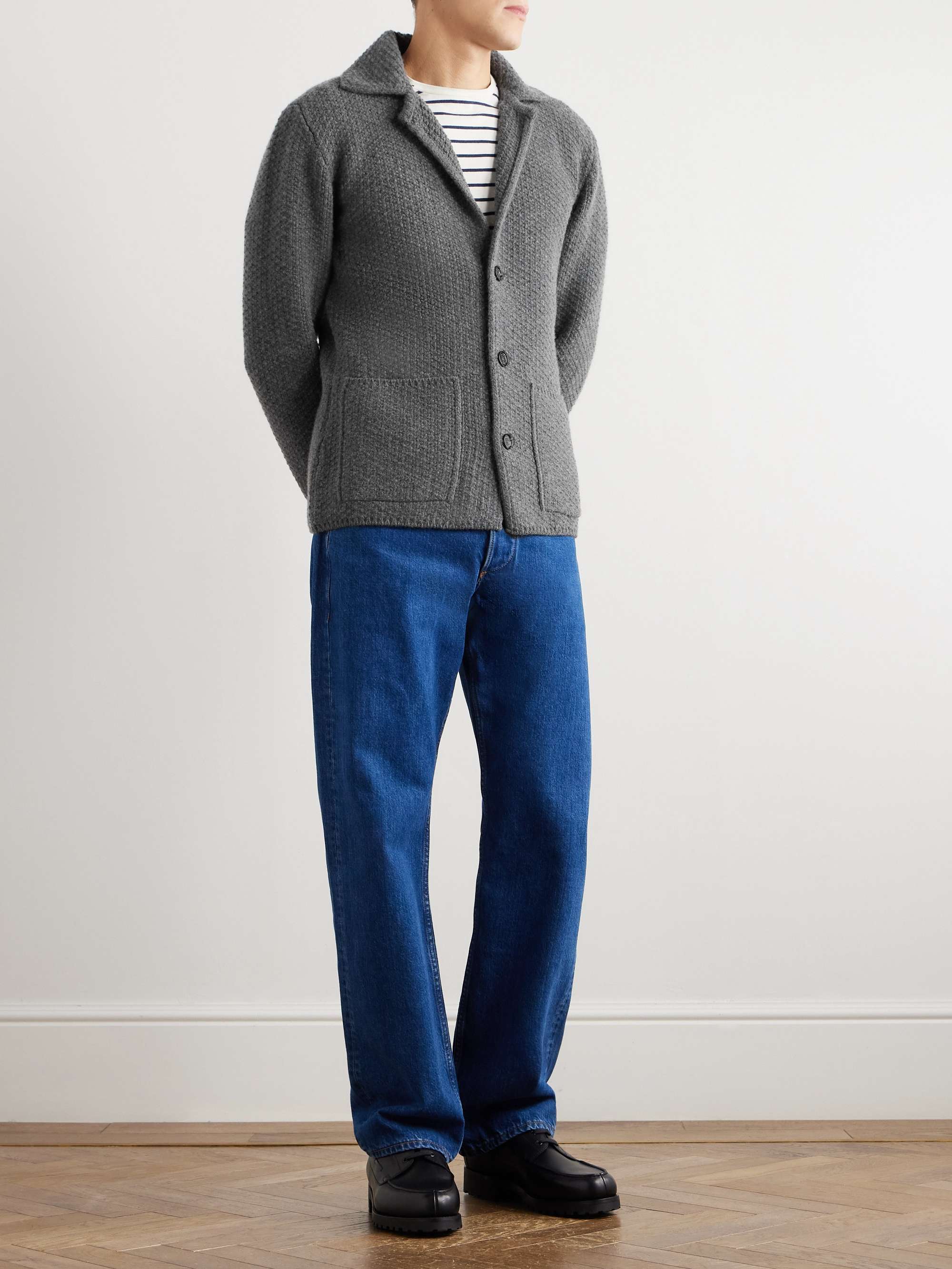 Basketweave Virgin Wool Cardigan view