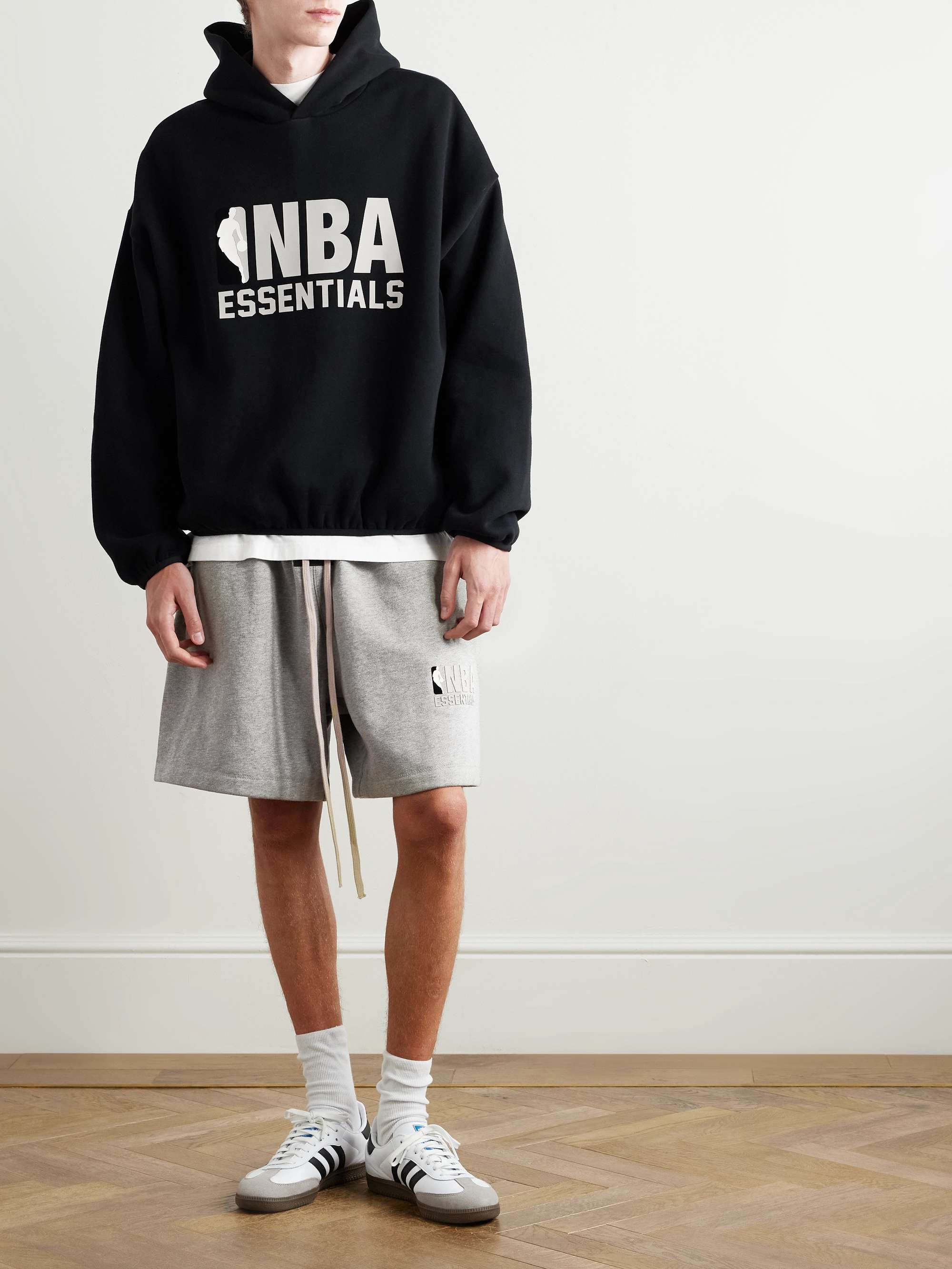 + NBA Cropped Appliquéd Cotton-Blend Jersey Hoodie view