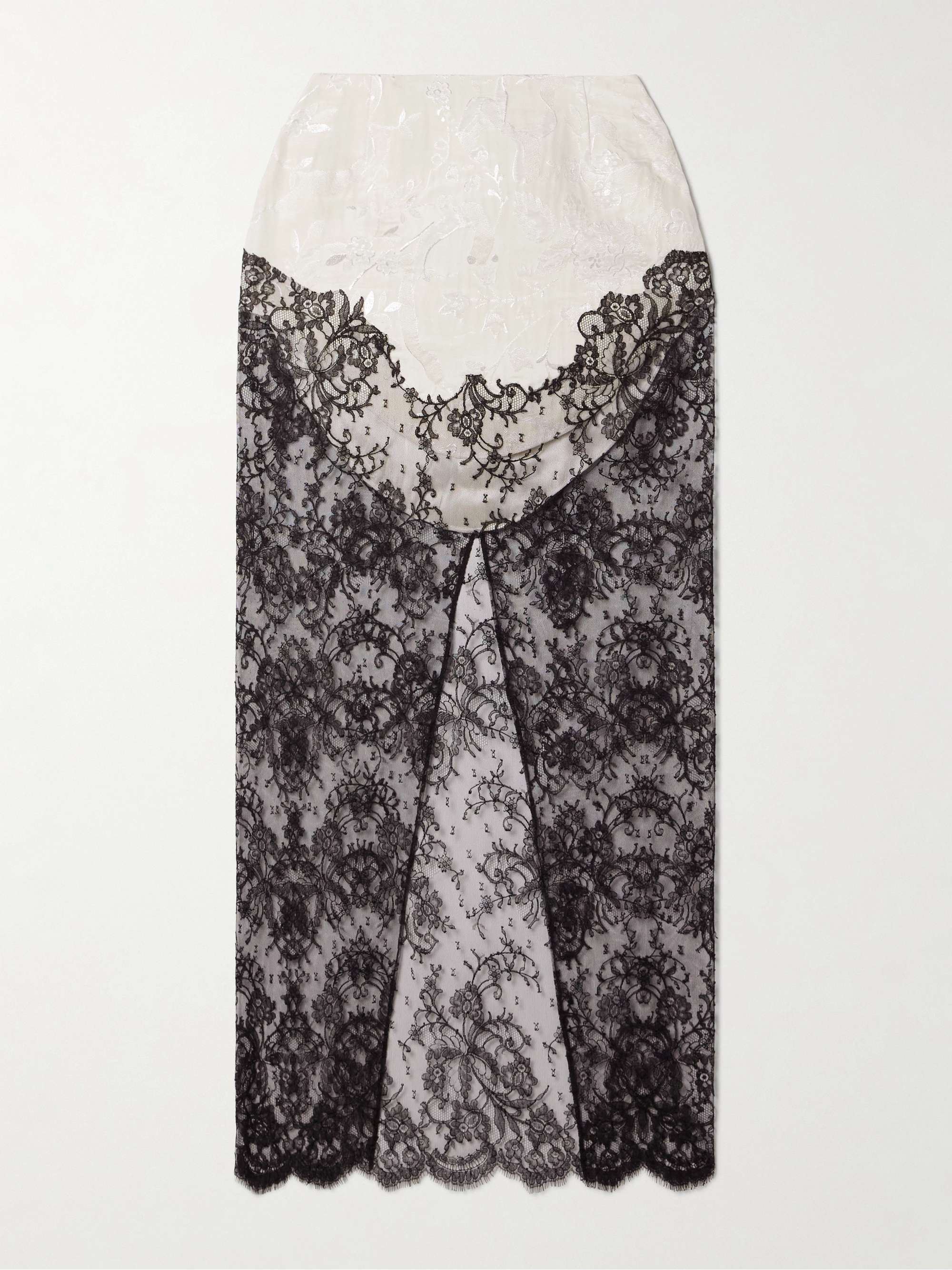 Cotton-blend Chantilly lace and metallic jacquard maxi skirt hero visual