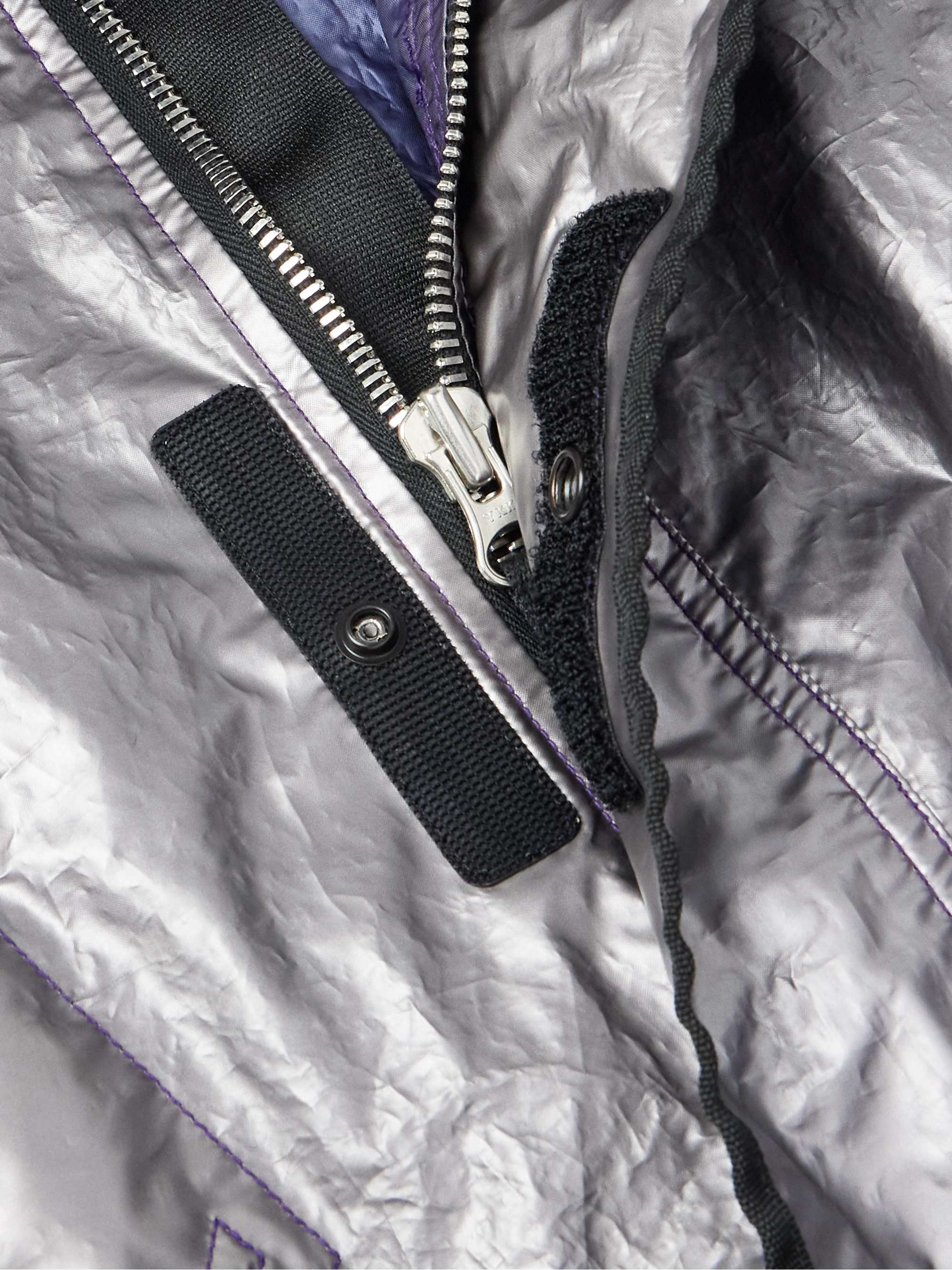 Garment-Dyed Metallic Crinkled-Shell Jacket view