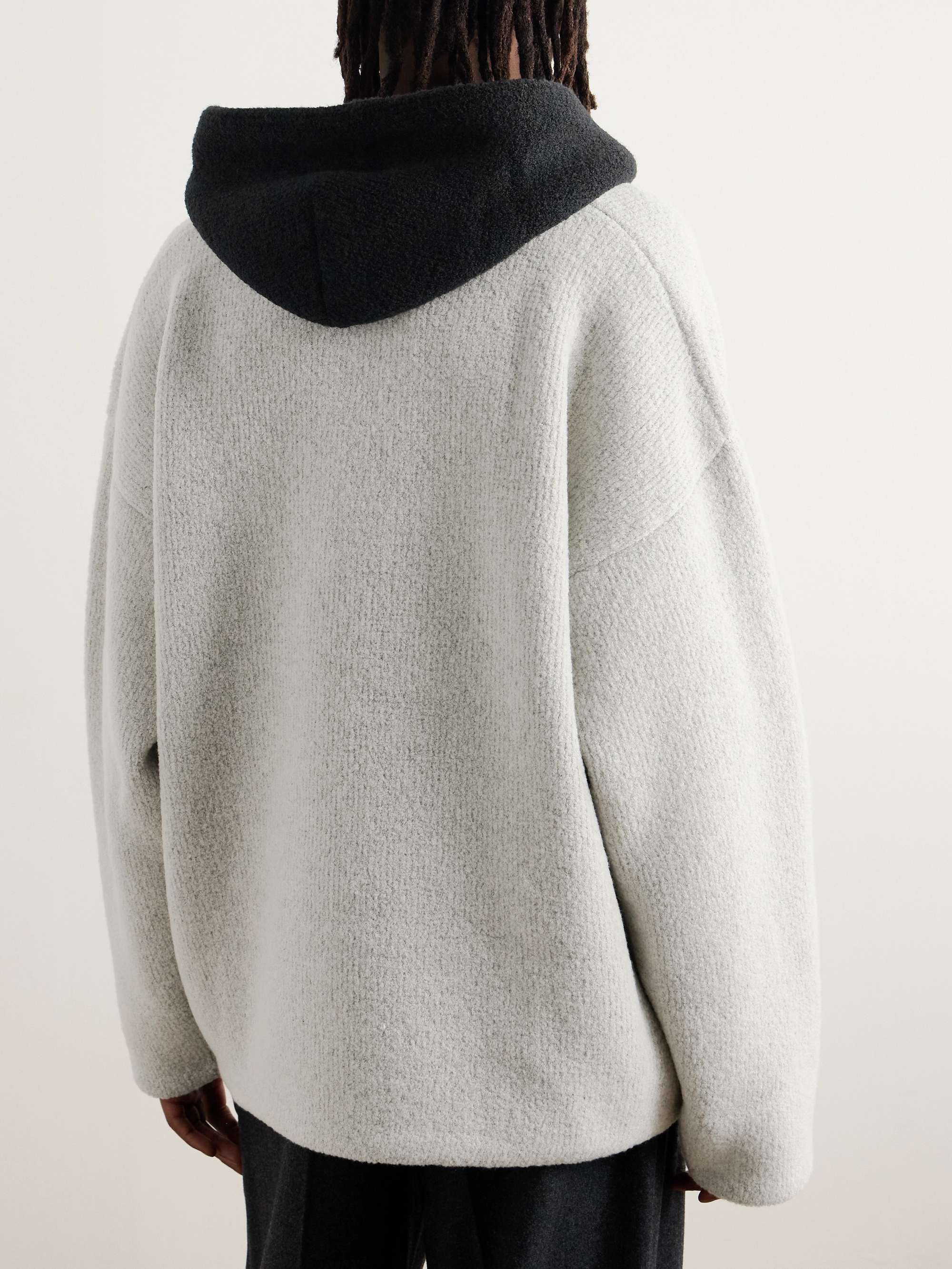 Oversized Colour-Block Wool-Blend Bouclé Hoodie view
