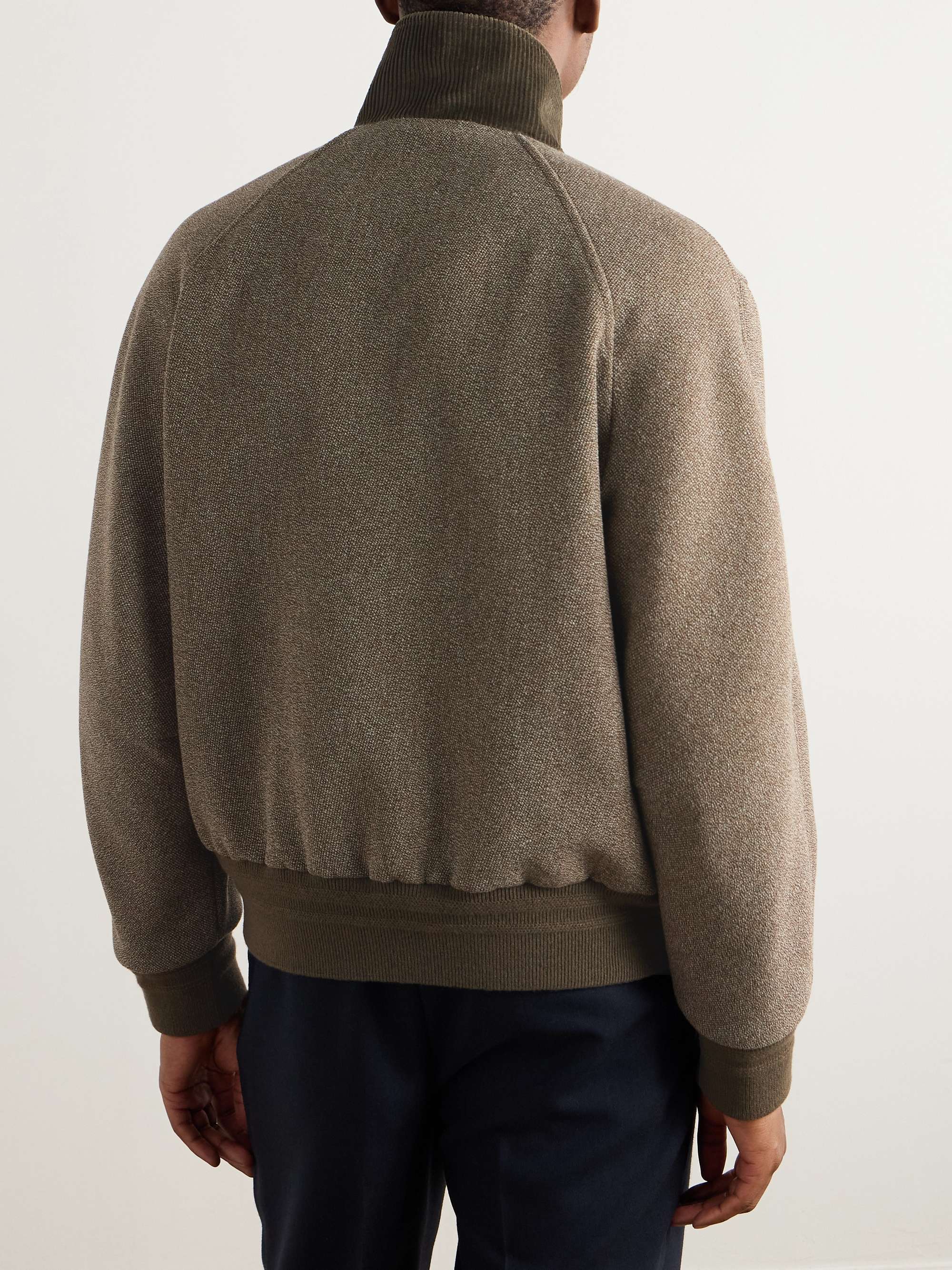 Floris Cotton Corduroy-Trimmed Wool Bomber Jacket view