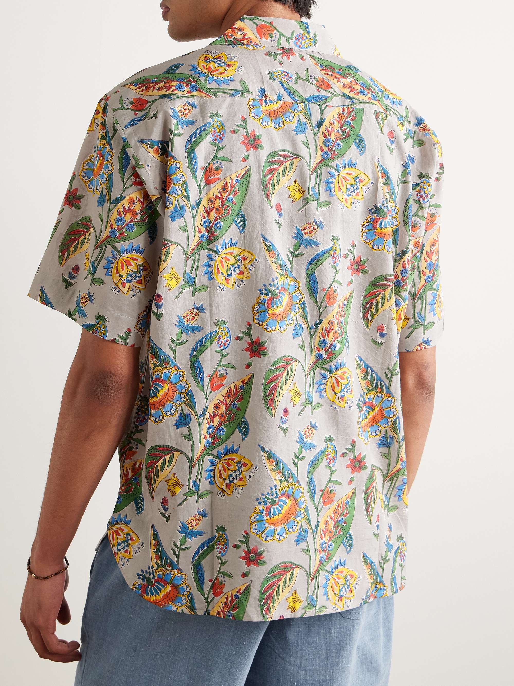Ronen Convertible-Collar Printed Cotton Shirt view