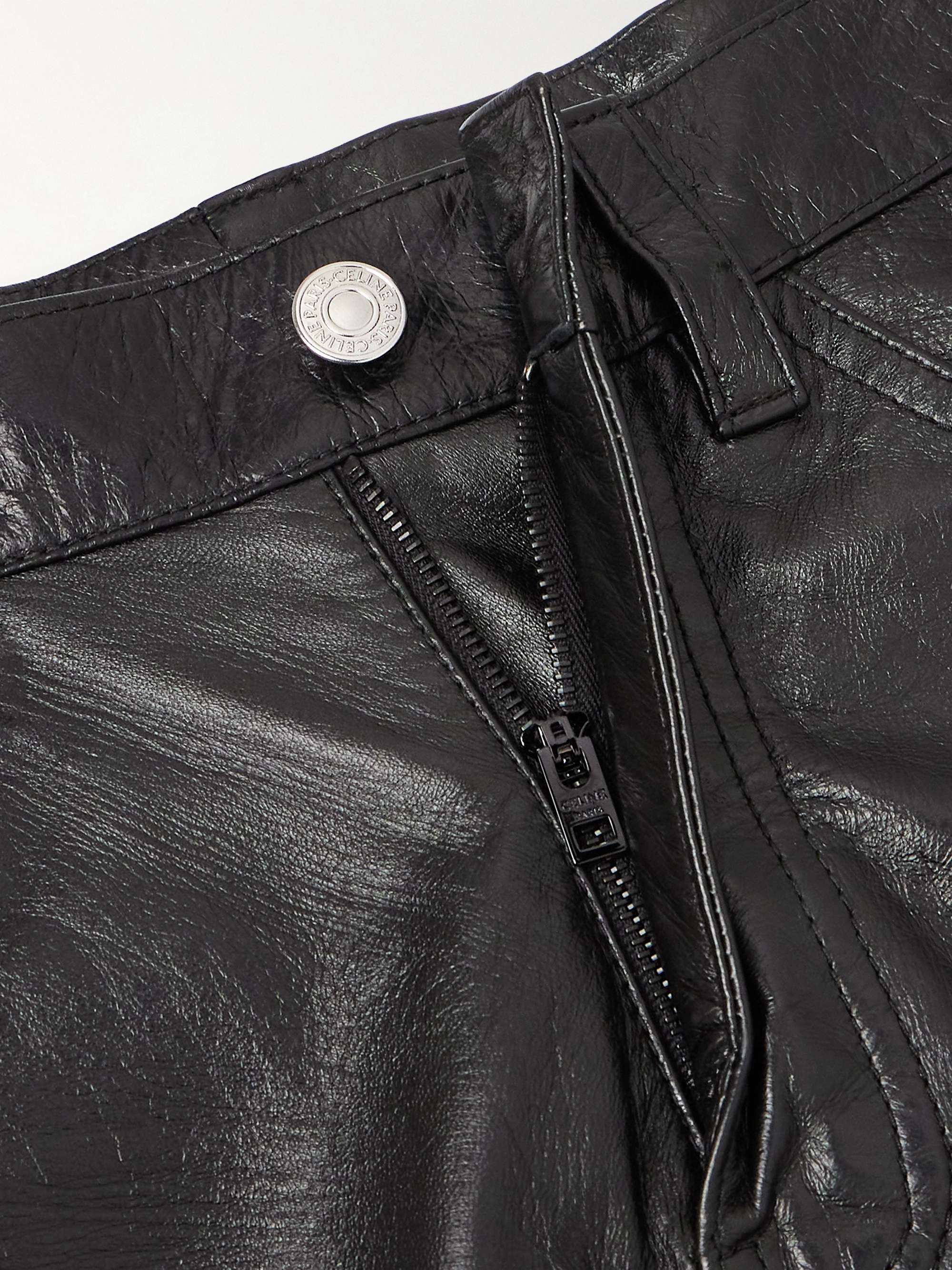 Lou Straight-Leg Panelled Leather Trousers view