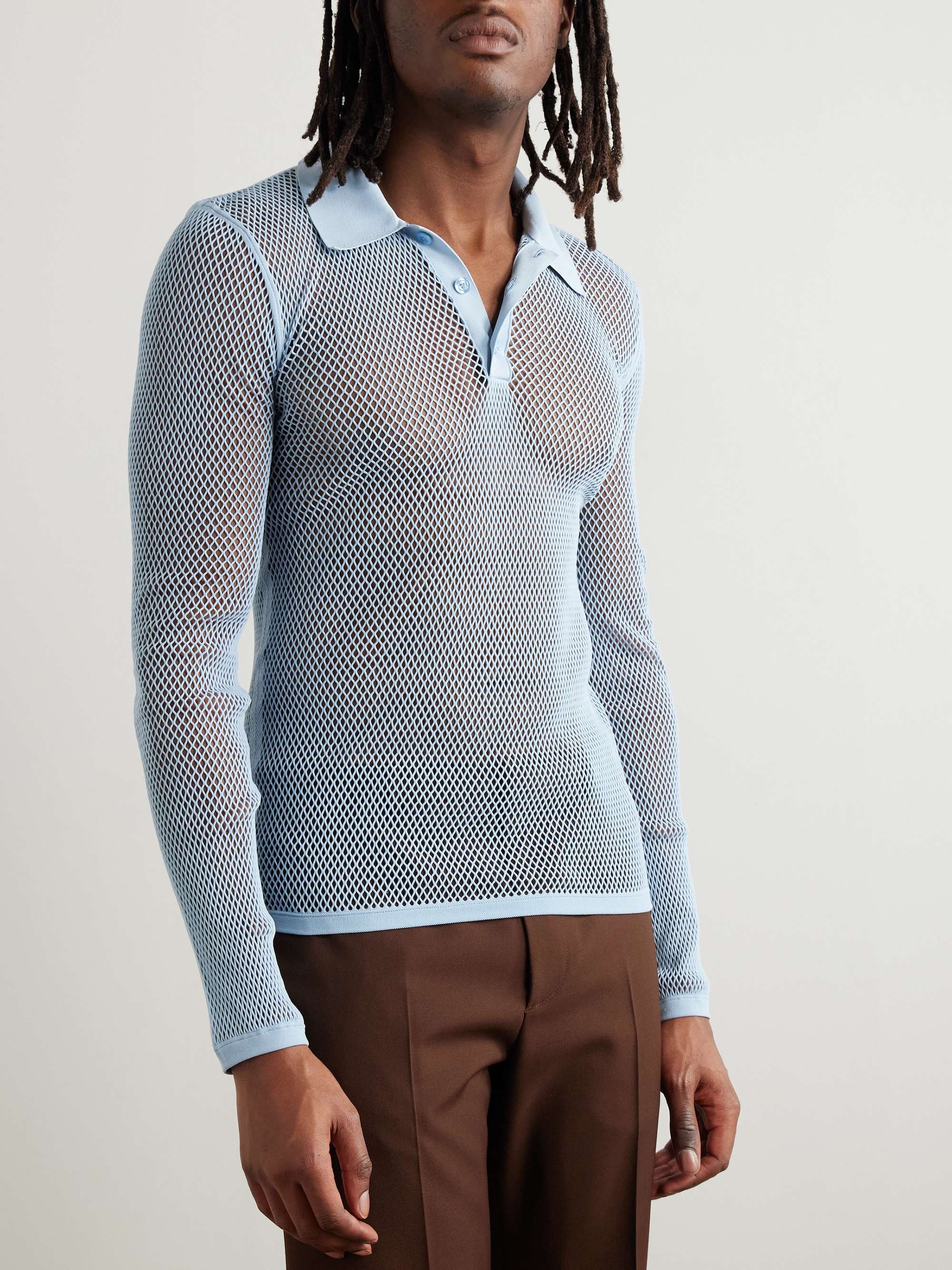 Stretch-Mesh Polo Shirt view