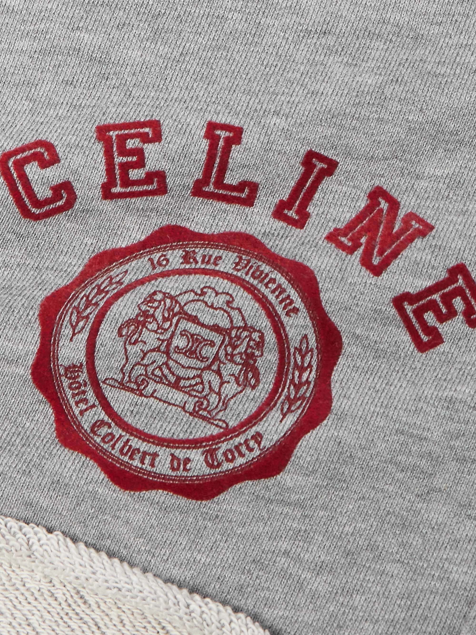 Straight-Leg Logo-Flocked Cotton-Jersey Drawstring Shorts view