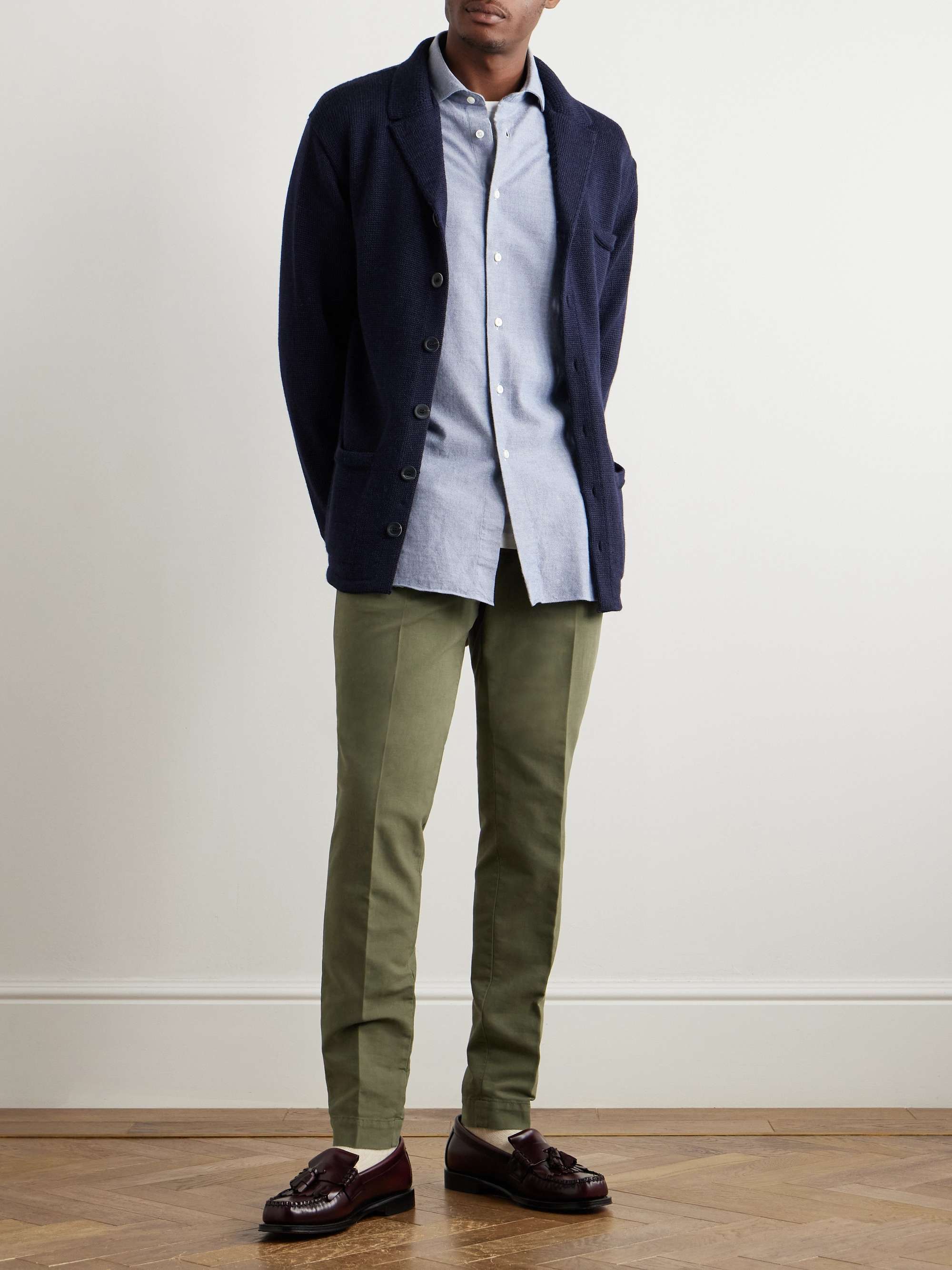 Venezia 1951 Straight-Leg Pleated Stretch-Cotton Trousers view