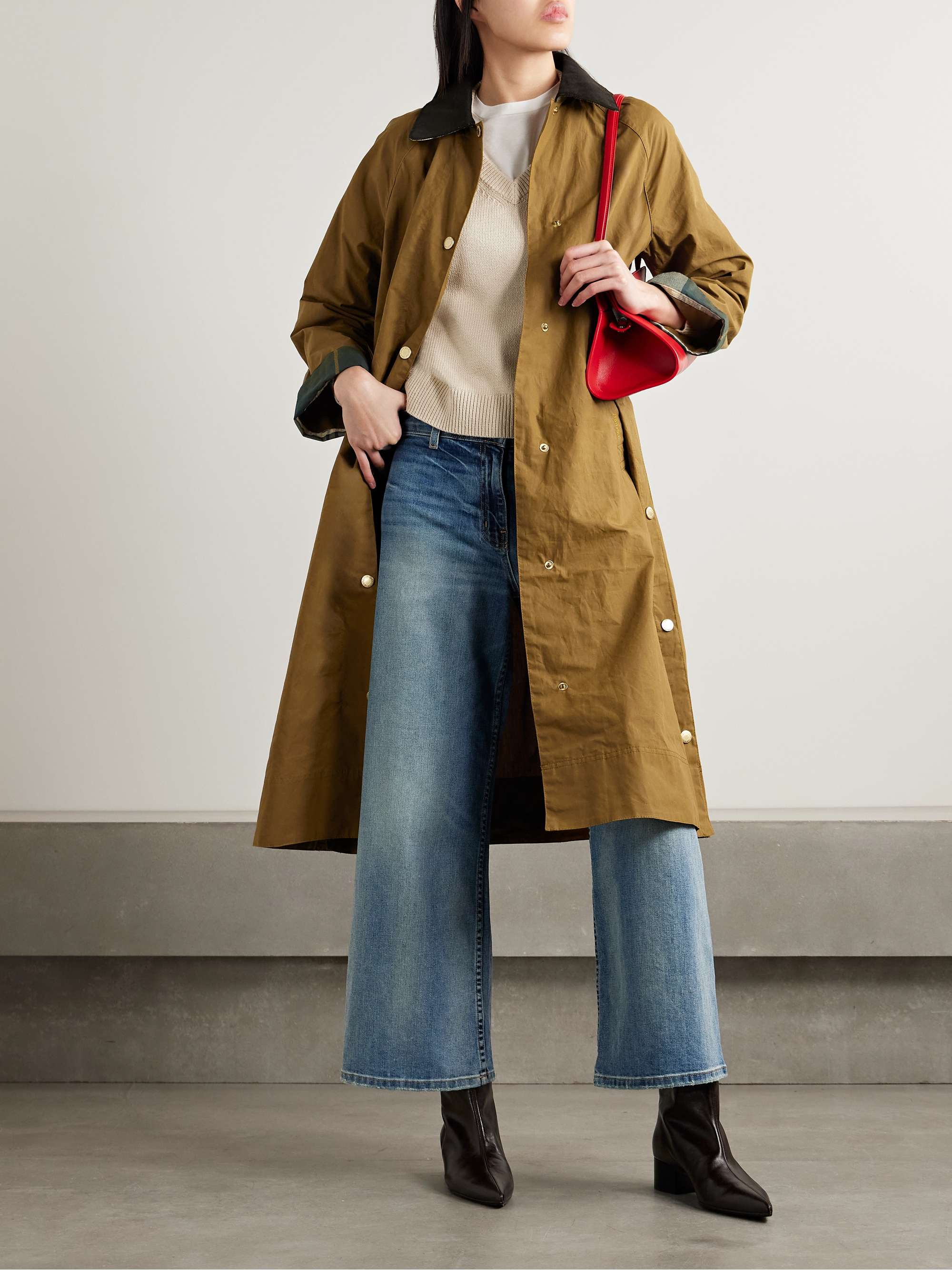 Ettie corduroy-trimmed waxed-cotton jacket view
