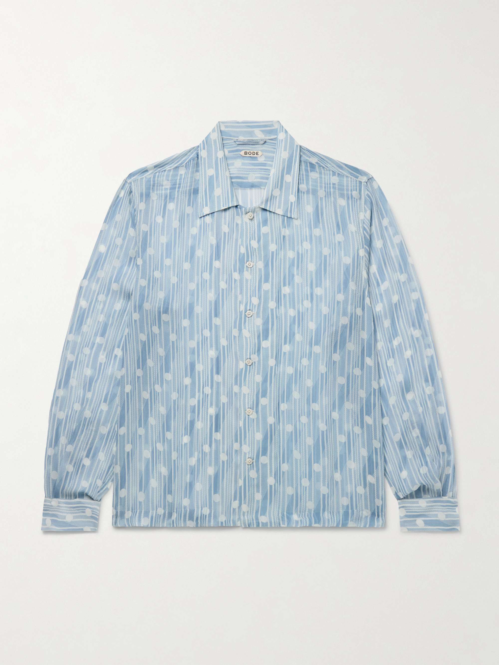 Meridian Camp-Collar Printed Silk-Chiffon Shirt hero visual