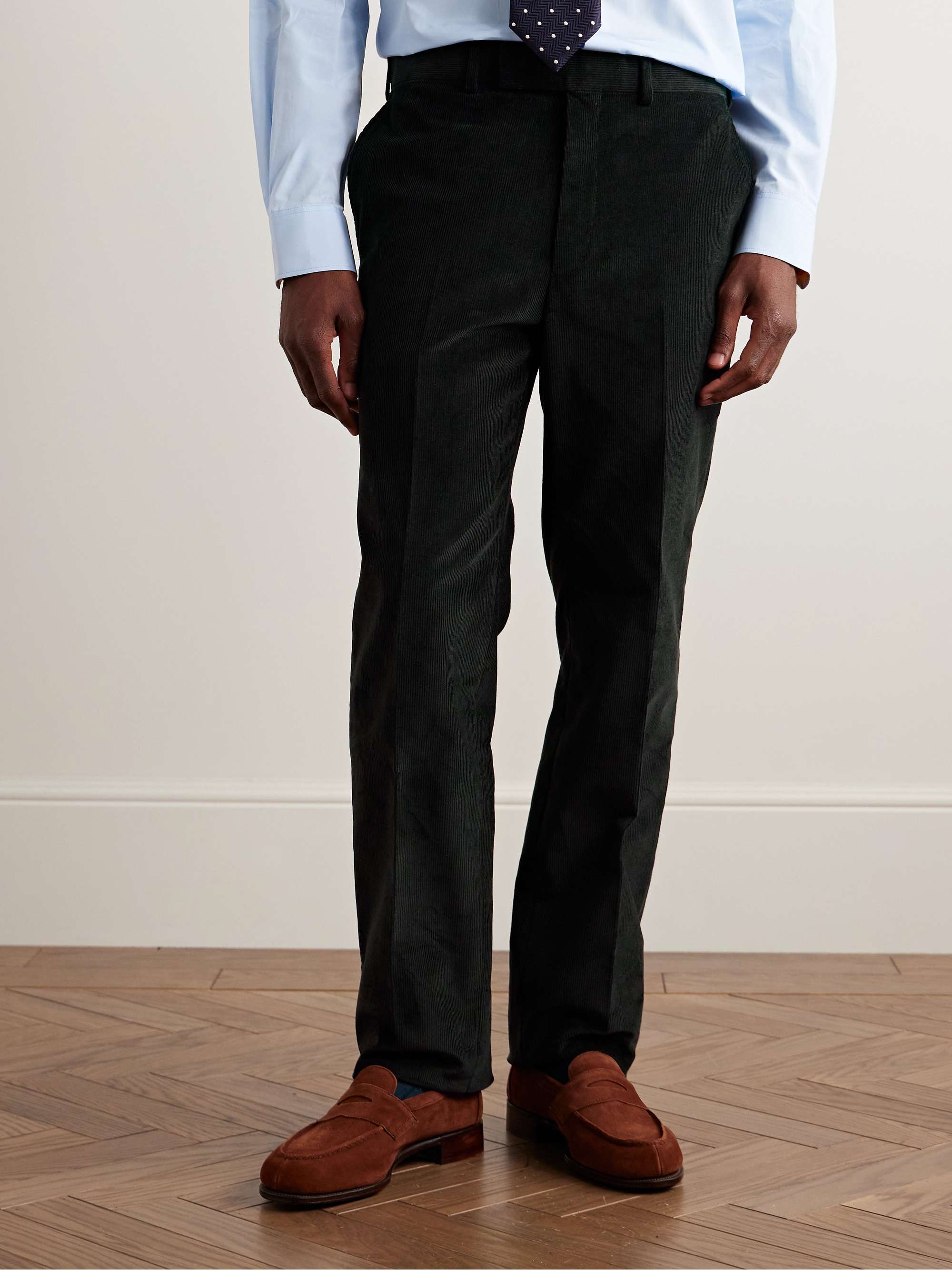Slim-Fit Straight-Leg Cotton-Corduroy Suit Trousers view