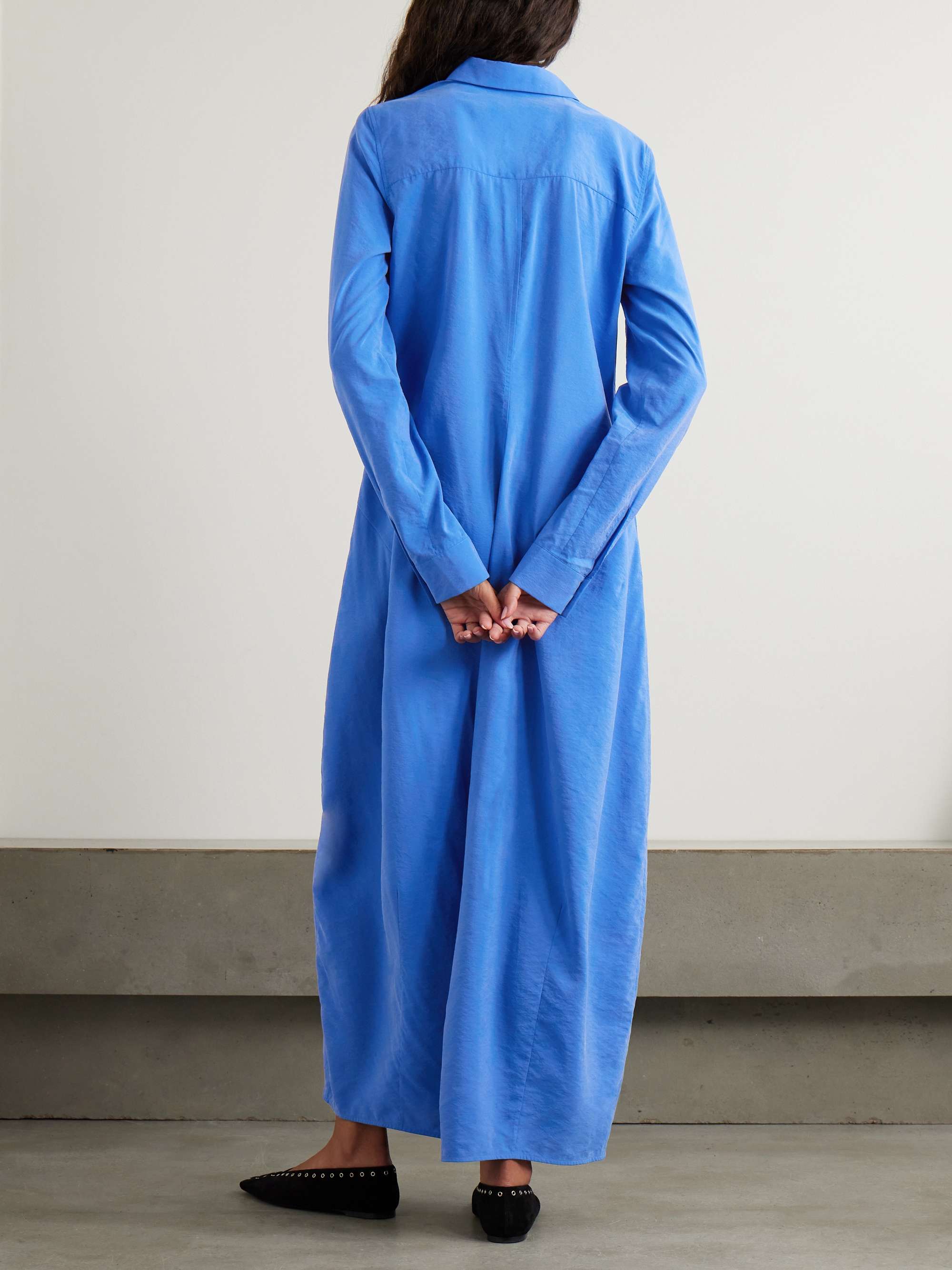 Parachute silk-blend maxi shirt dress view