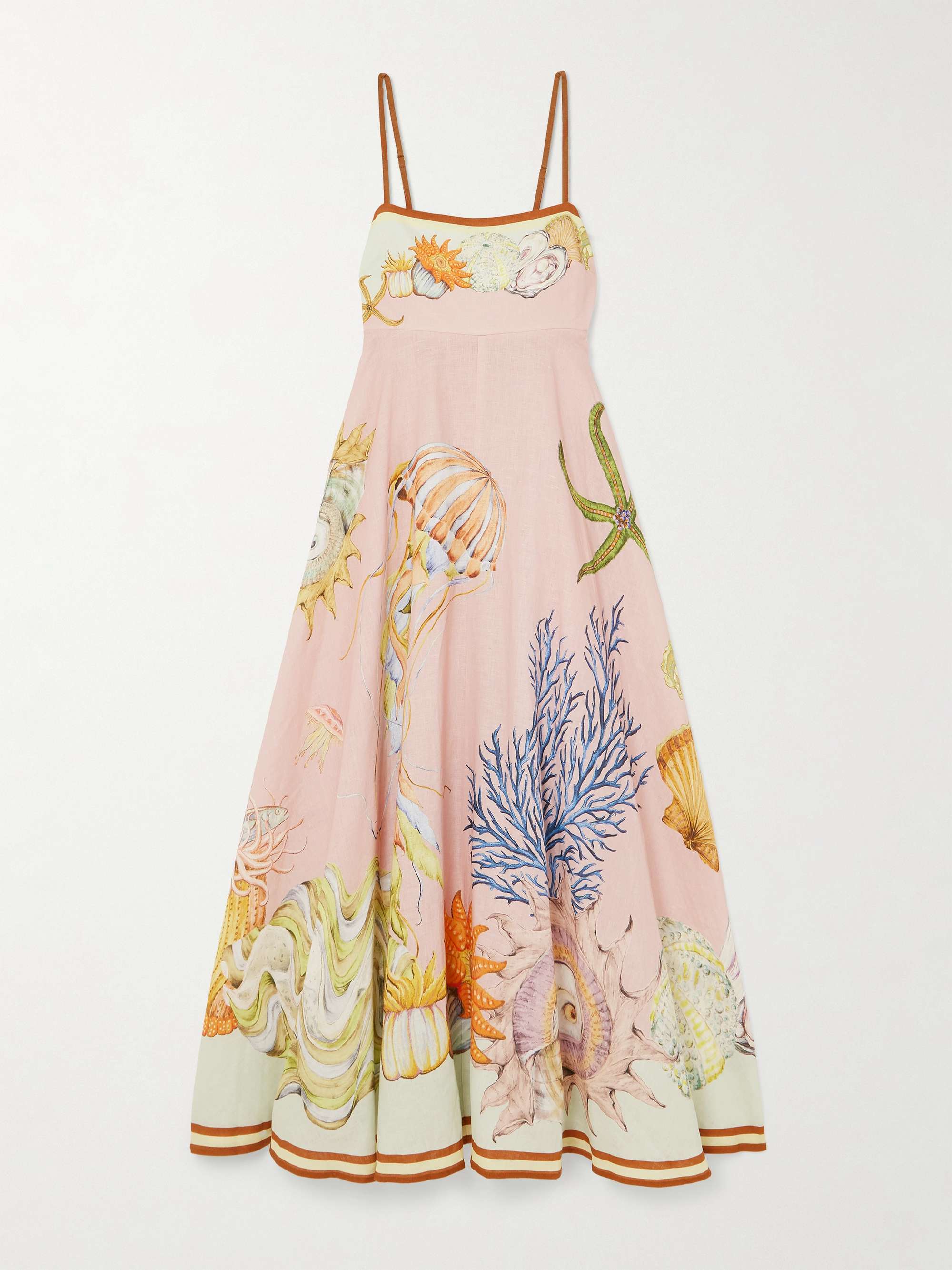 + Sam Pauletto Nereids shirred printed linen-gauze midi dress hero visual