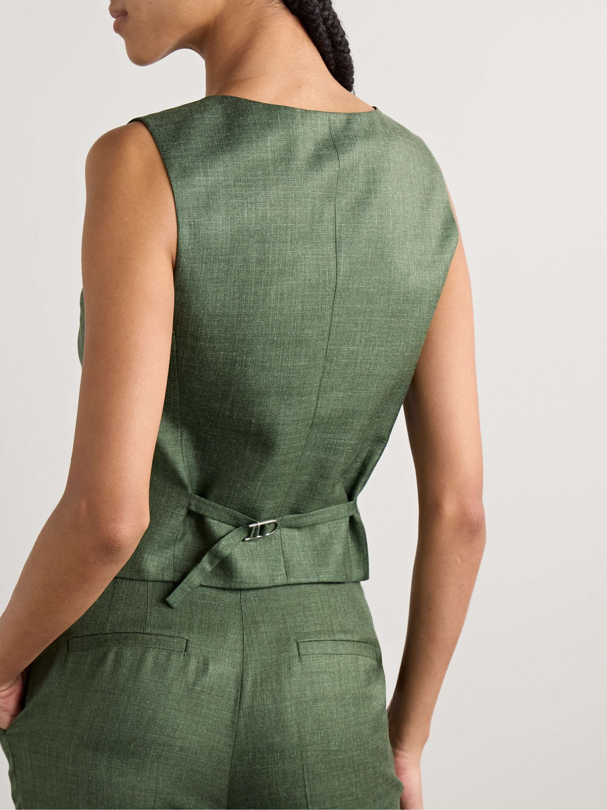 Coleridge wool, silk and linen-blend twill vest view