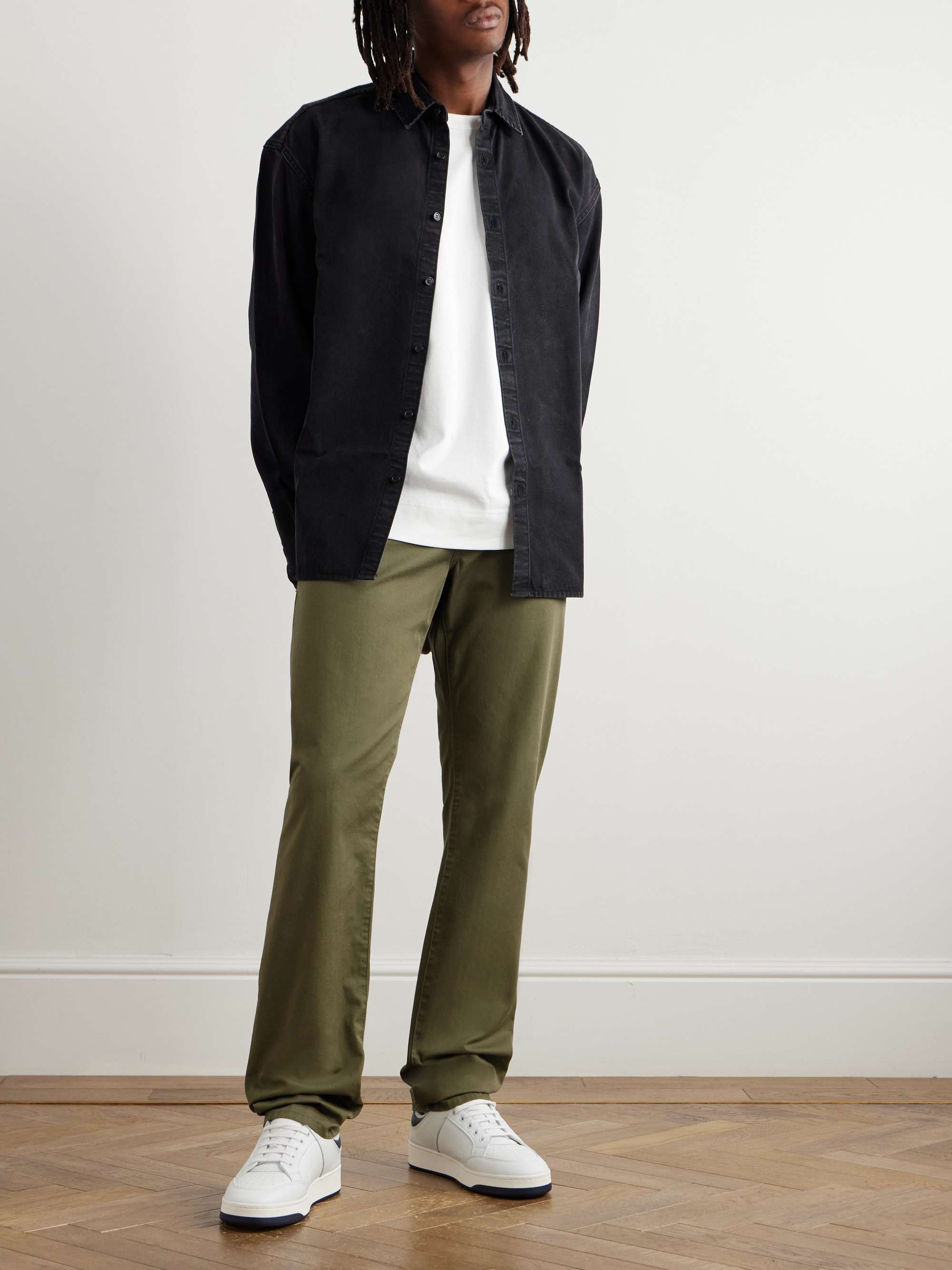 Slim-Fit Cotton-Twill Trousers view