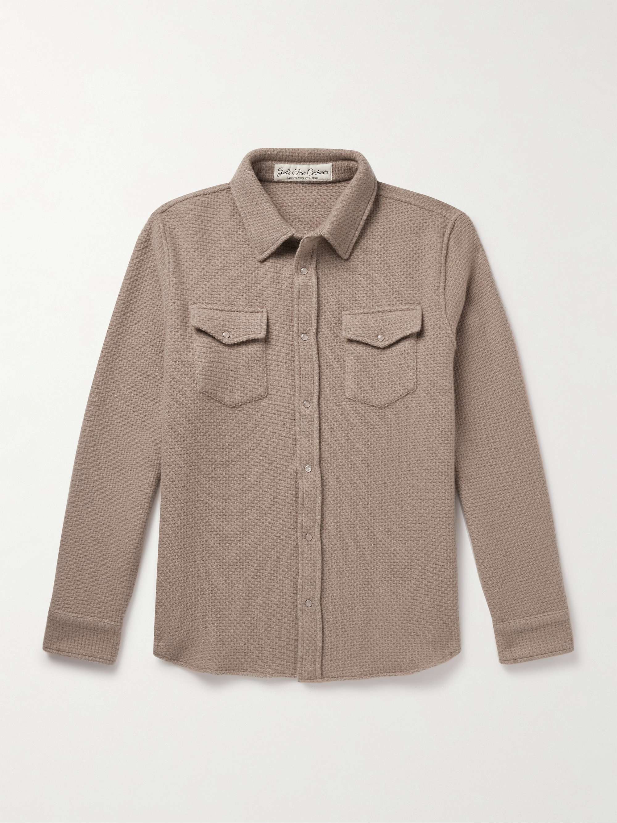Waffle-Knit Cashmere Shirt hero visual