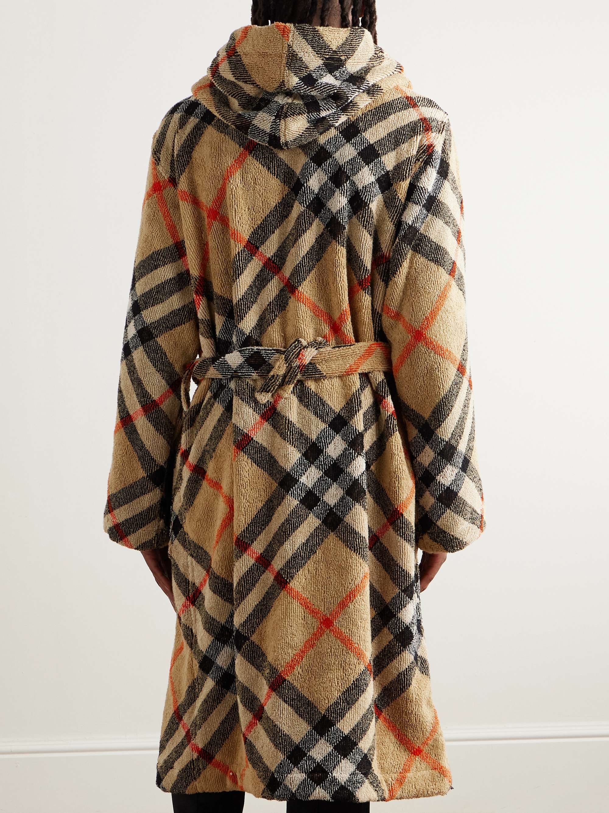 Belted Checked Cotton-Terry Robe view