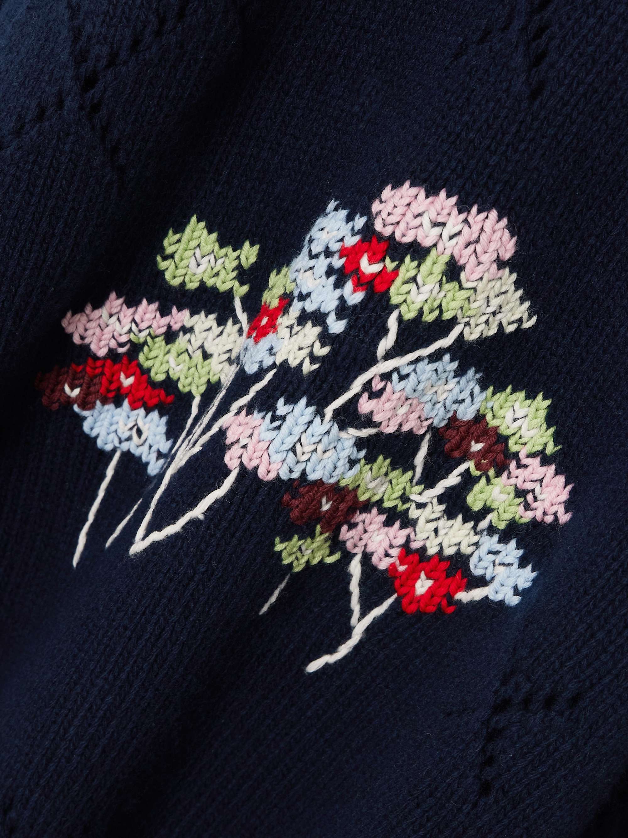 Sharon embroidered pointelle-knit wool-blend turtleneck sweater view
