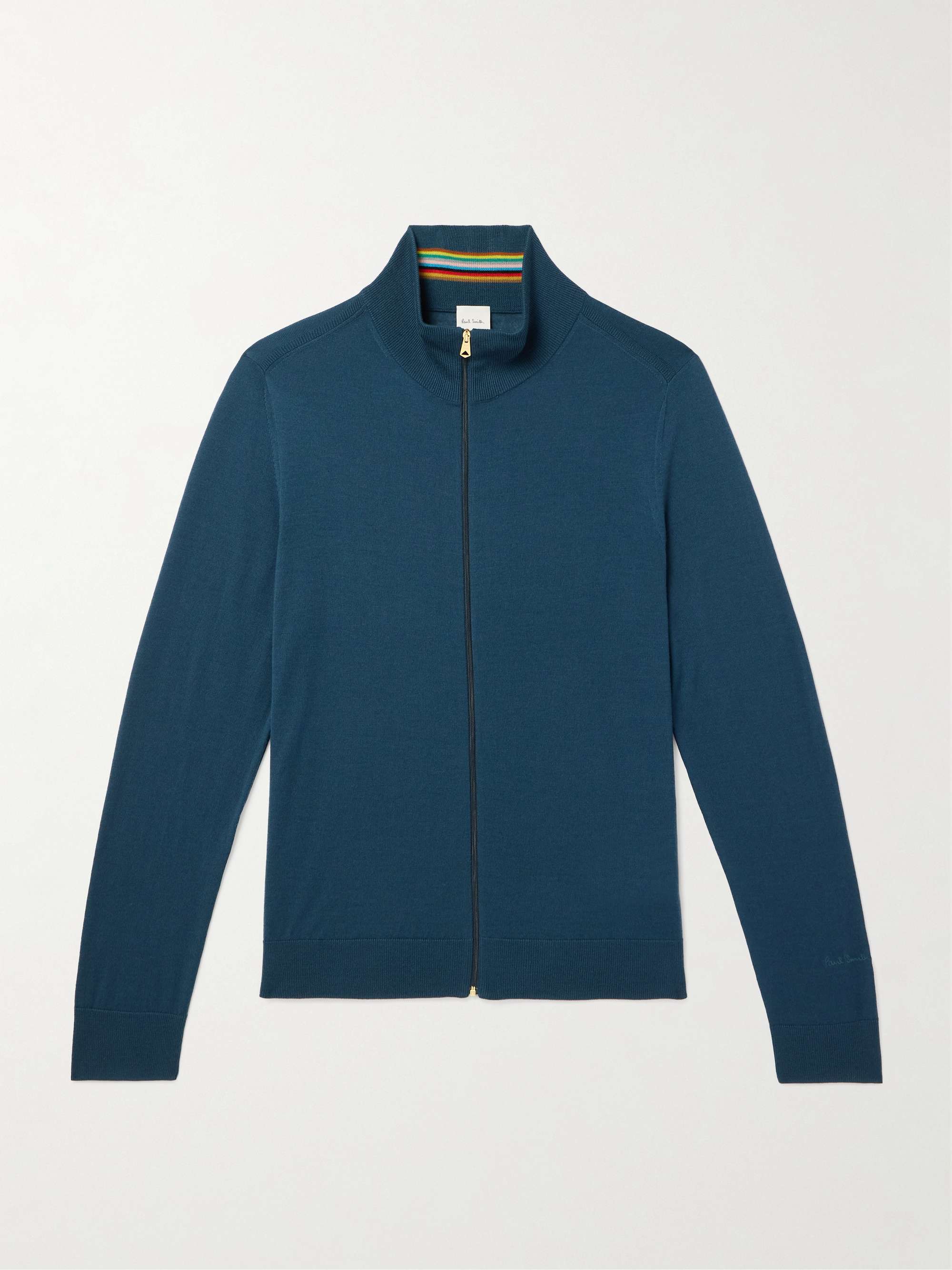 Merino Wool Zip-Up Sweater hero visual