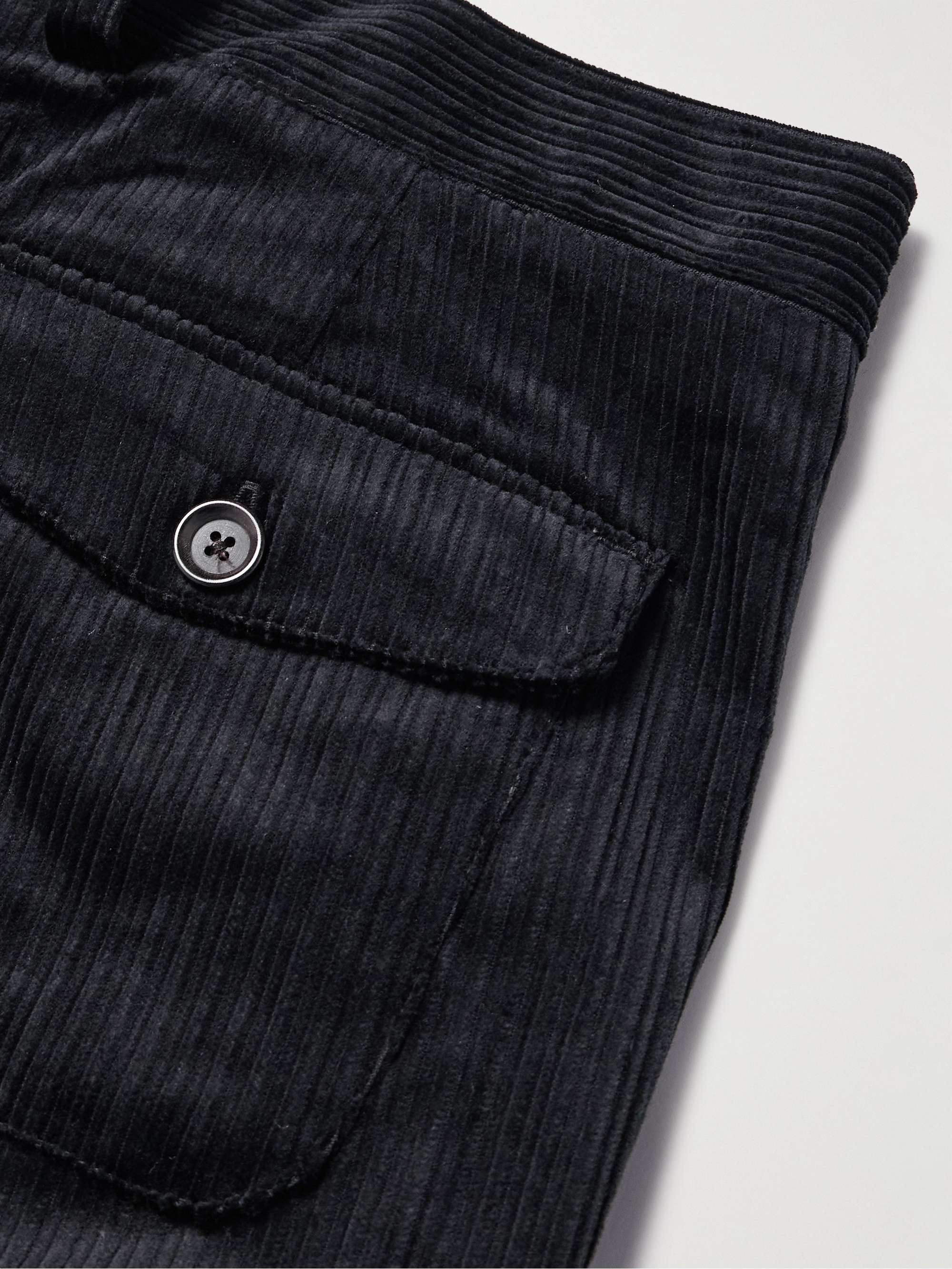Morton Straight-Leg Pleated Cotton-Corduroy Trousers view