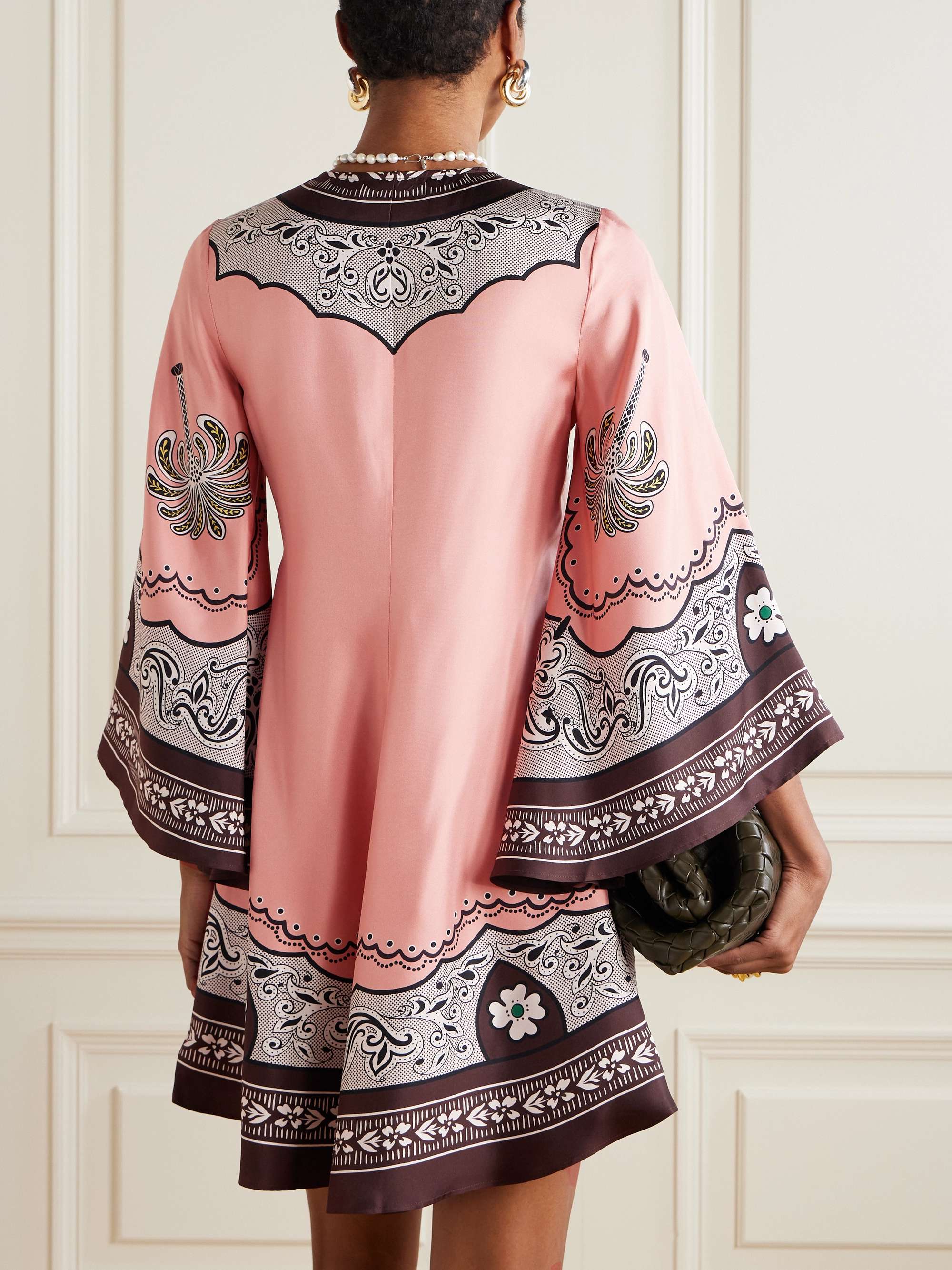 Magnifico belted printed silk-twill mini dress view