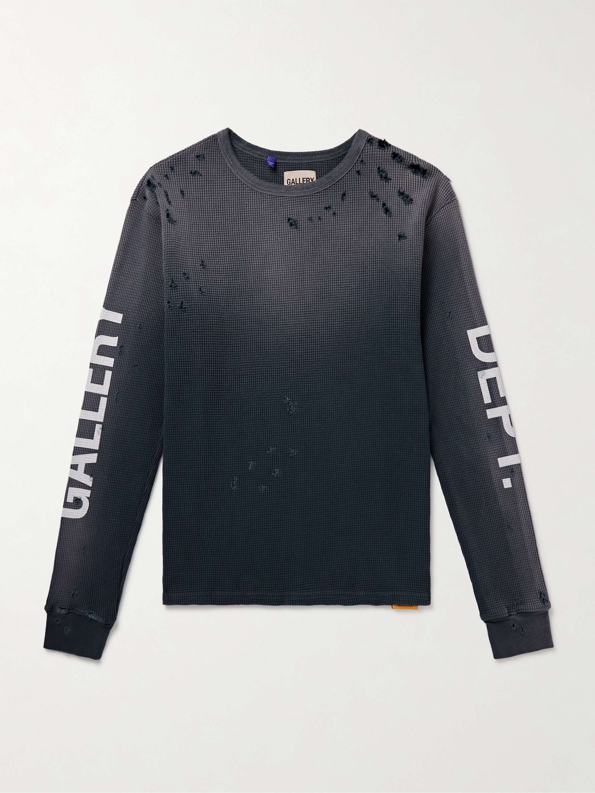 Urcle Distressed Logo-Print Waffle-Knit Cotton T-Shirt hero visual