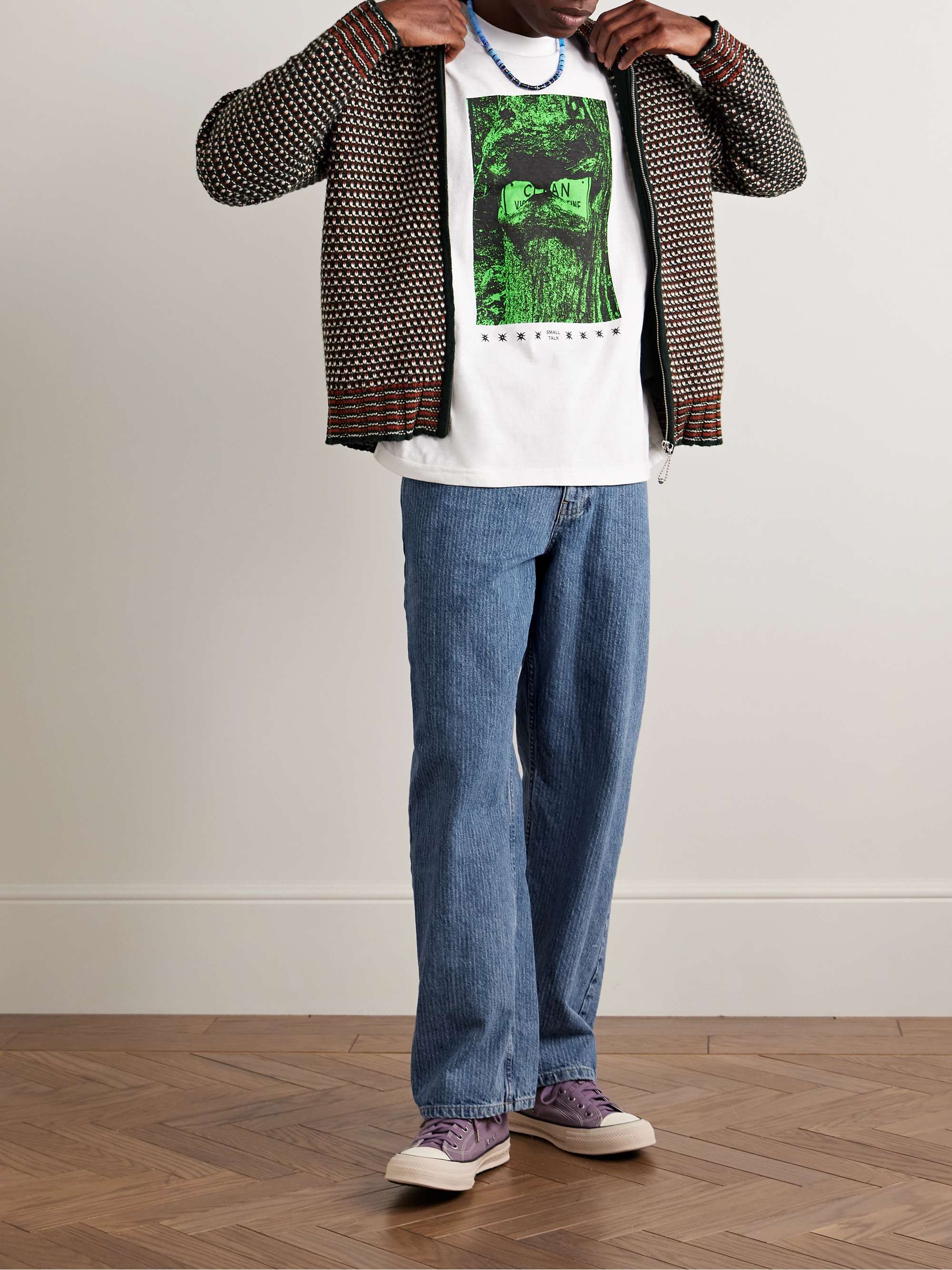 Straight-Leg Striped Jeans view