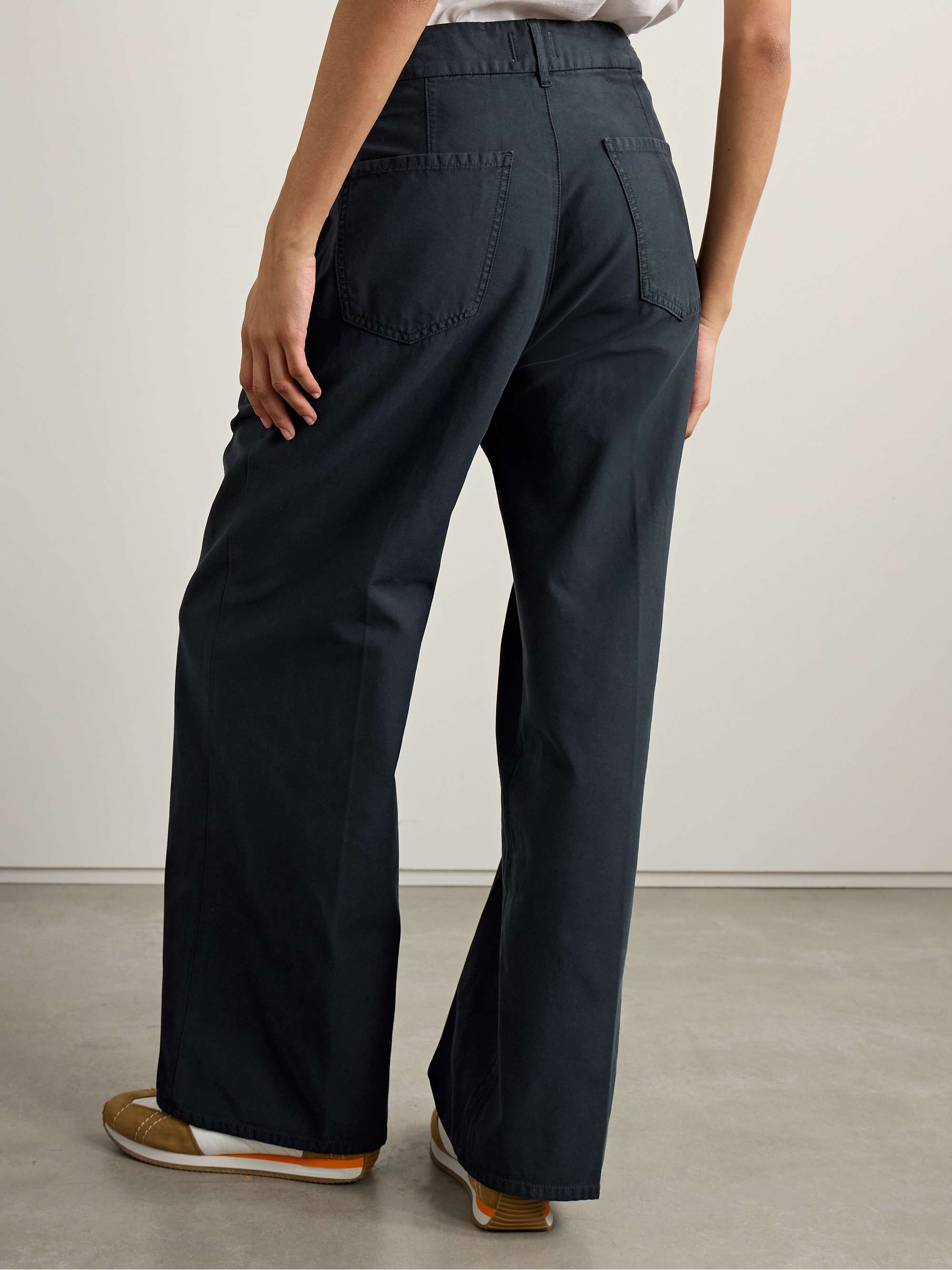 Petra pleated cotton wide-leg pants view