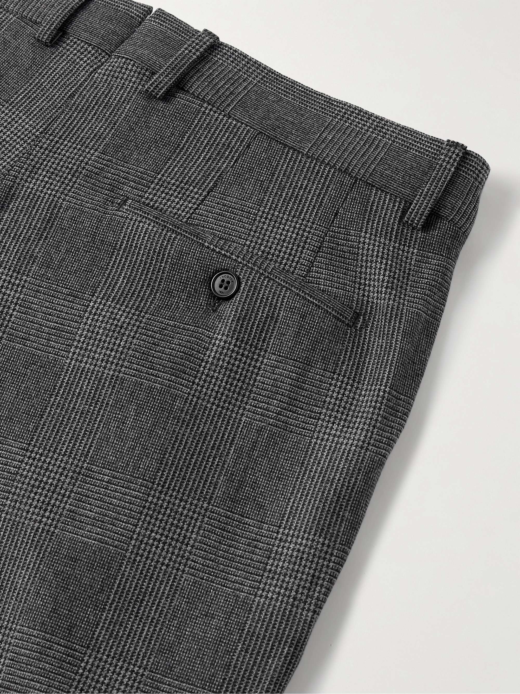Venezia 1951 Slim-Fit Pleated Prince of Wales Checked Virgin Wool-Blend Trousers view