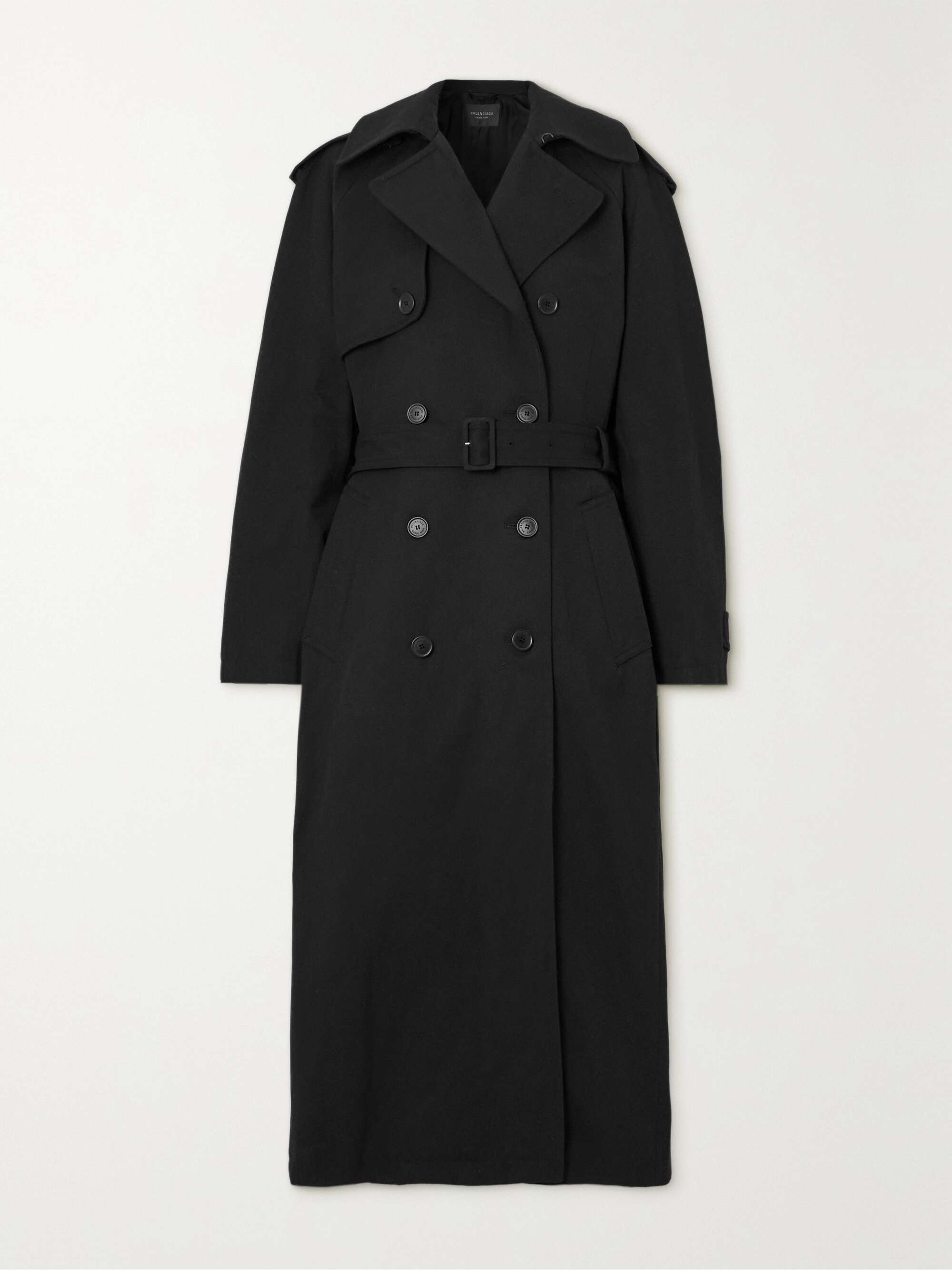 Hourglass oversized double-breasted wool and cotton-blend trench coat hero visual