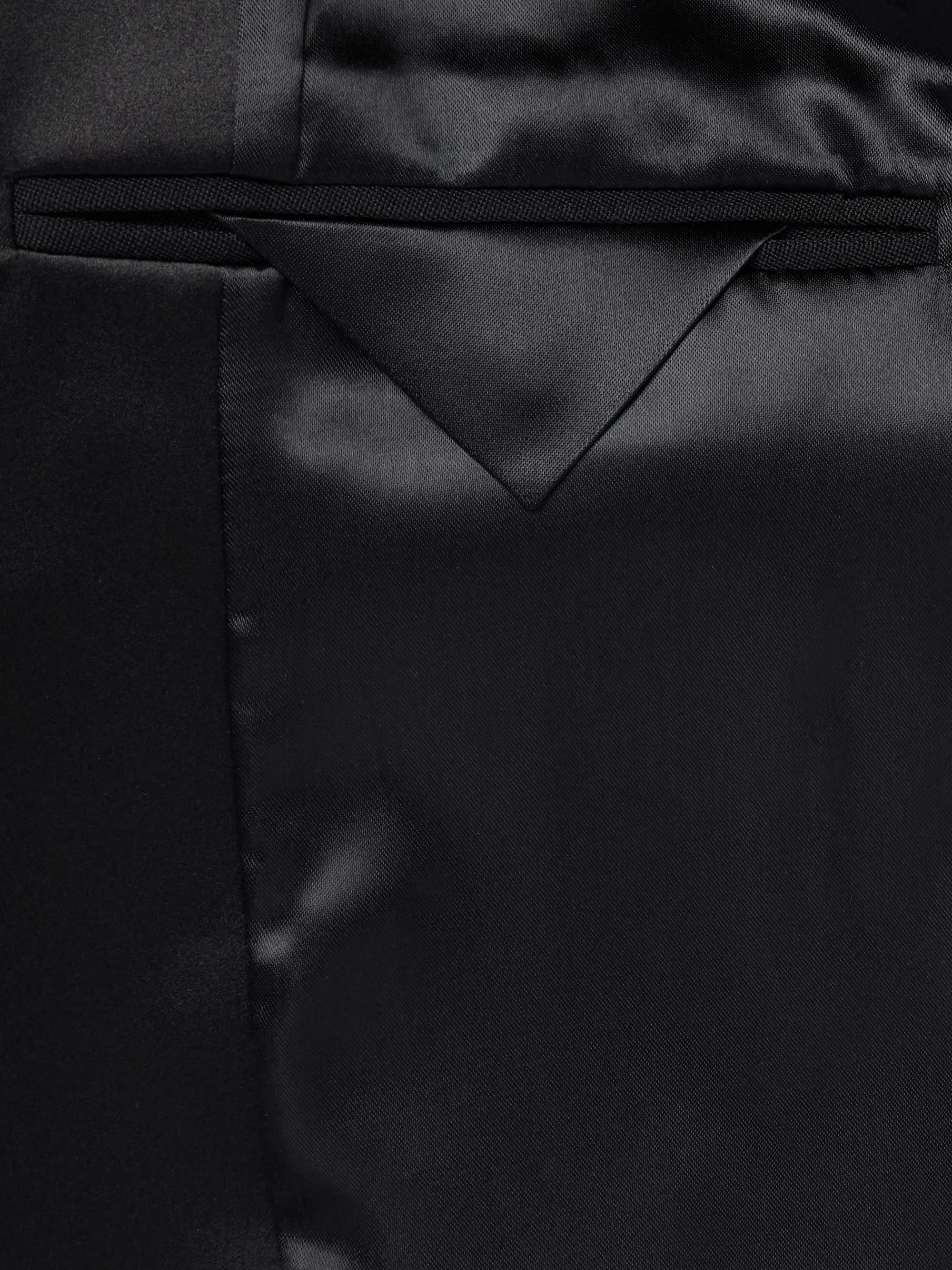 Spencer Slim-Fit Satin-Trimmed Grain De Poudre Wool Blazer view