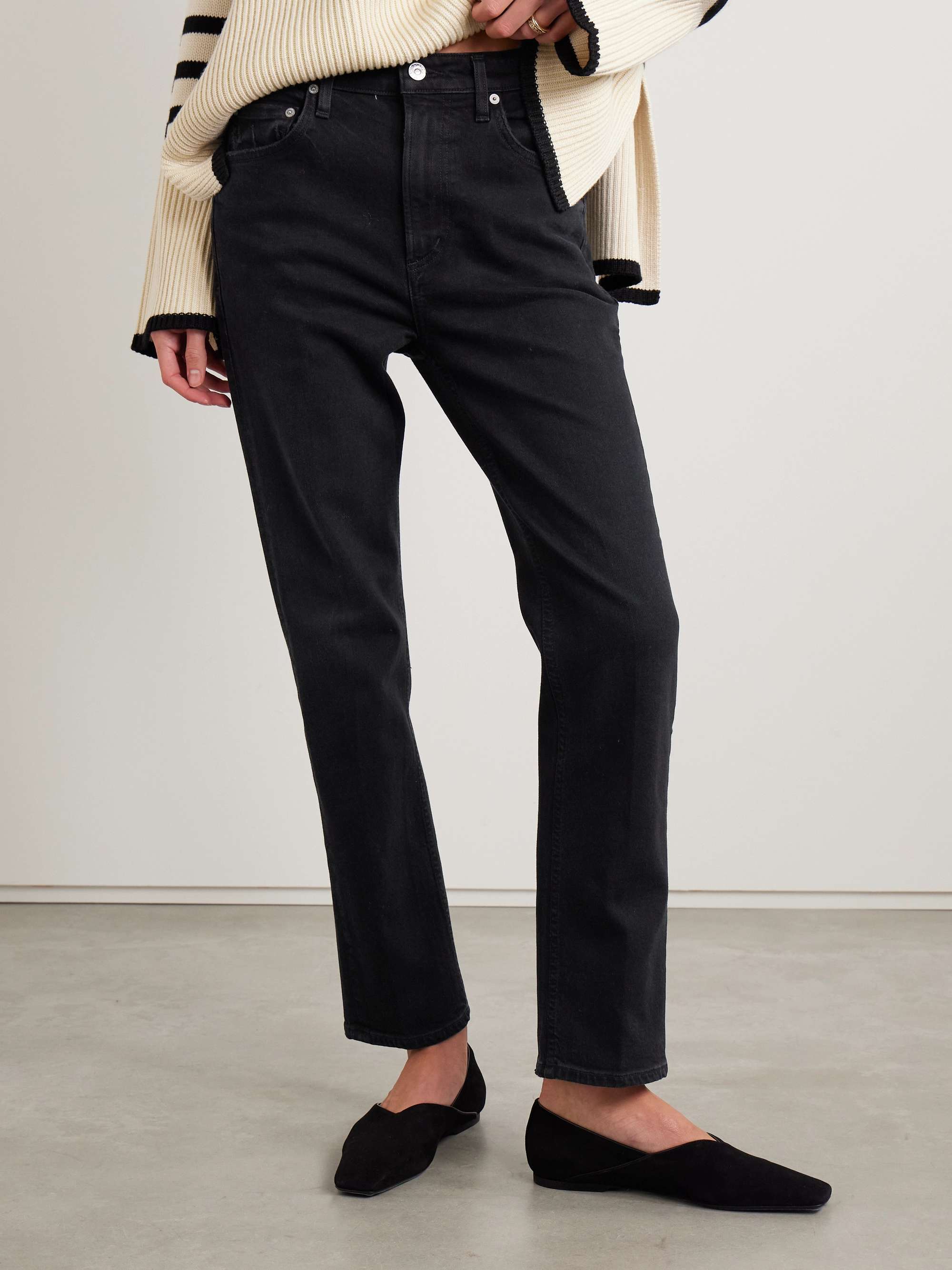 Zurie Ankle cropped high-rise straight-leg organic jeans view