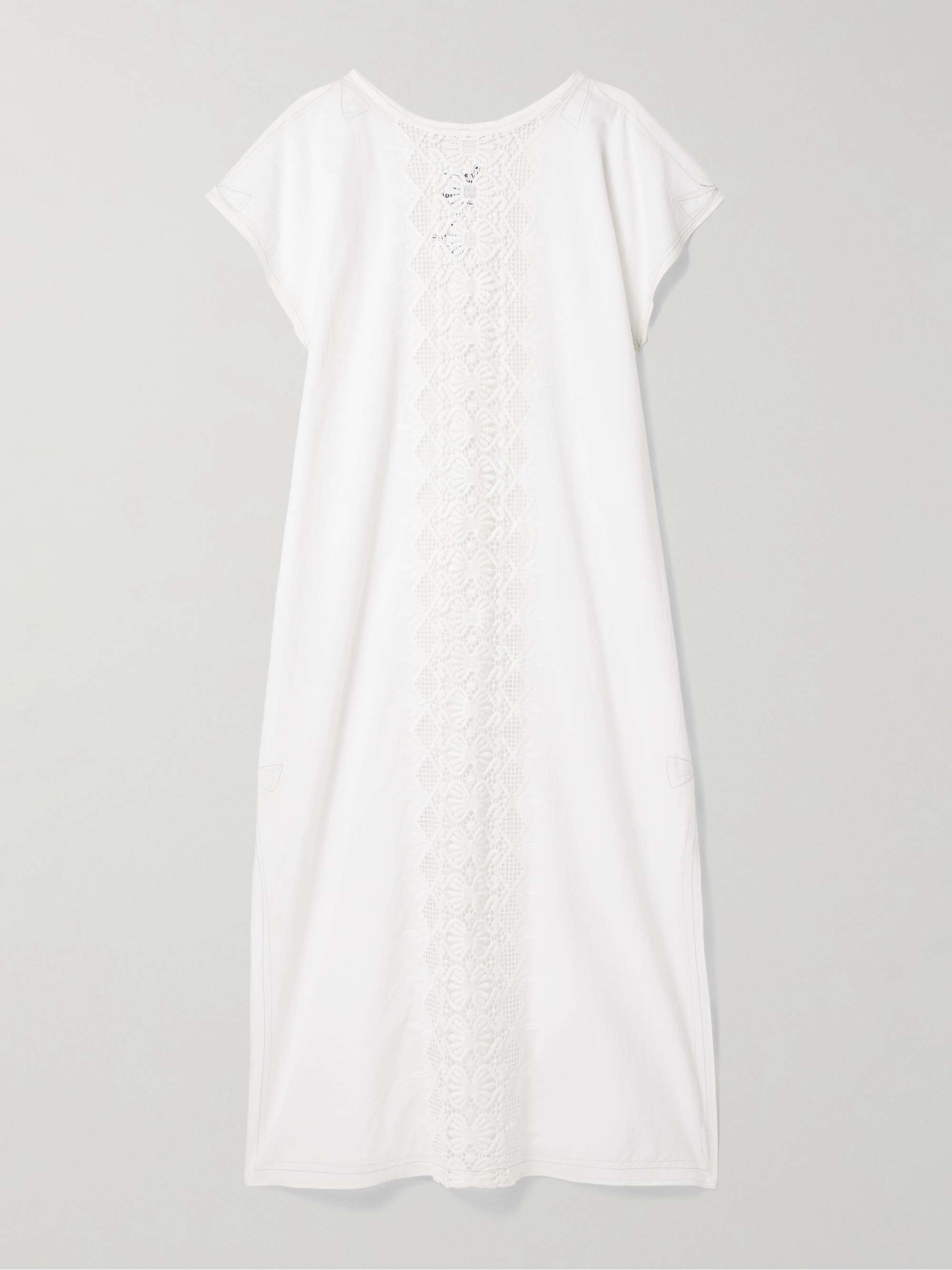 Crochet-trimmed cotton-voile midi dress hero visual