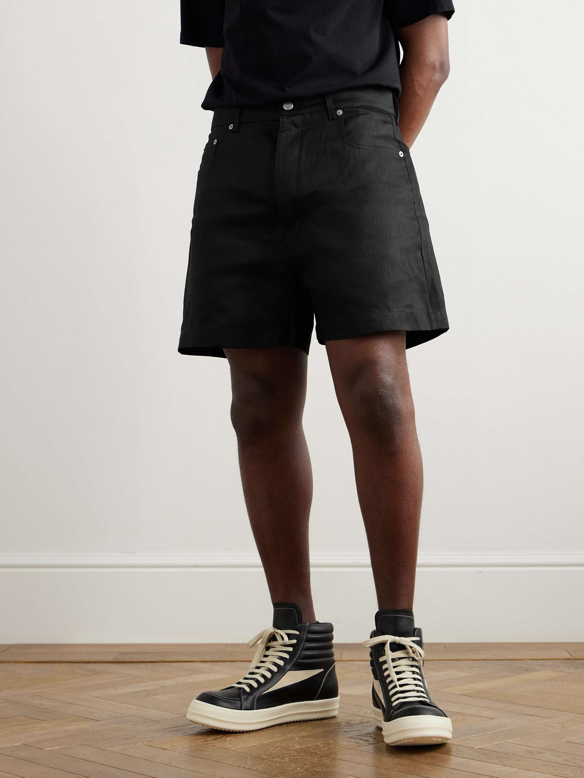 Geth Wide-Leg Linen-Twill Shorts view