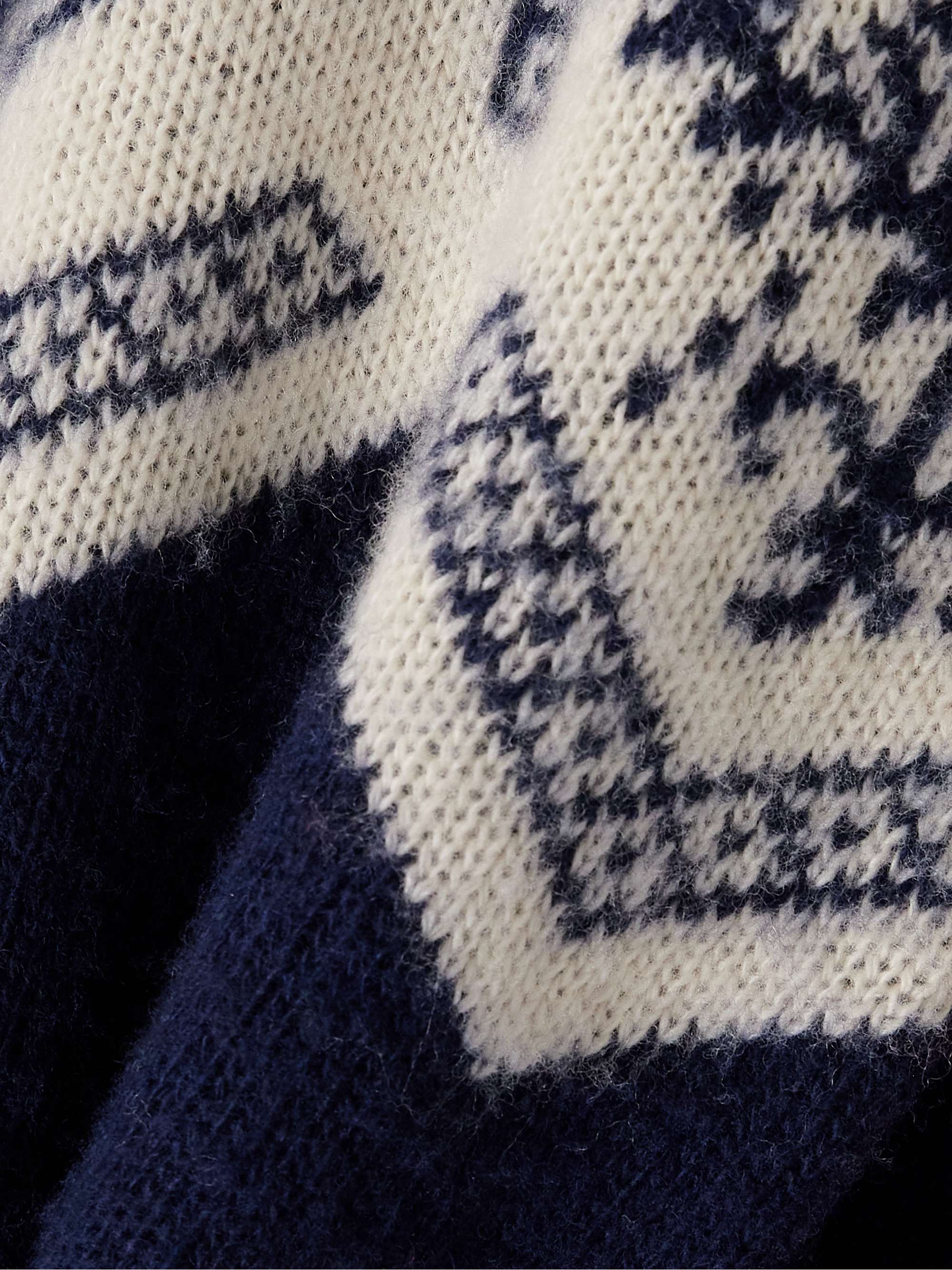 Mountain merino wool and cotton-blend jacquard-knit cardigan view